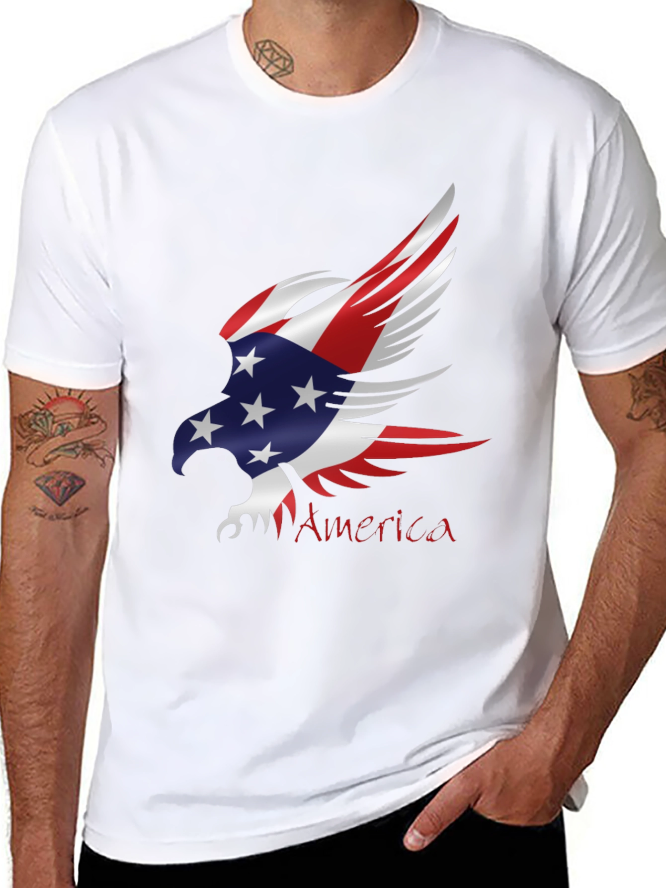Patriotic Eagle USA Flag Graphic T-Shirt