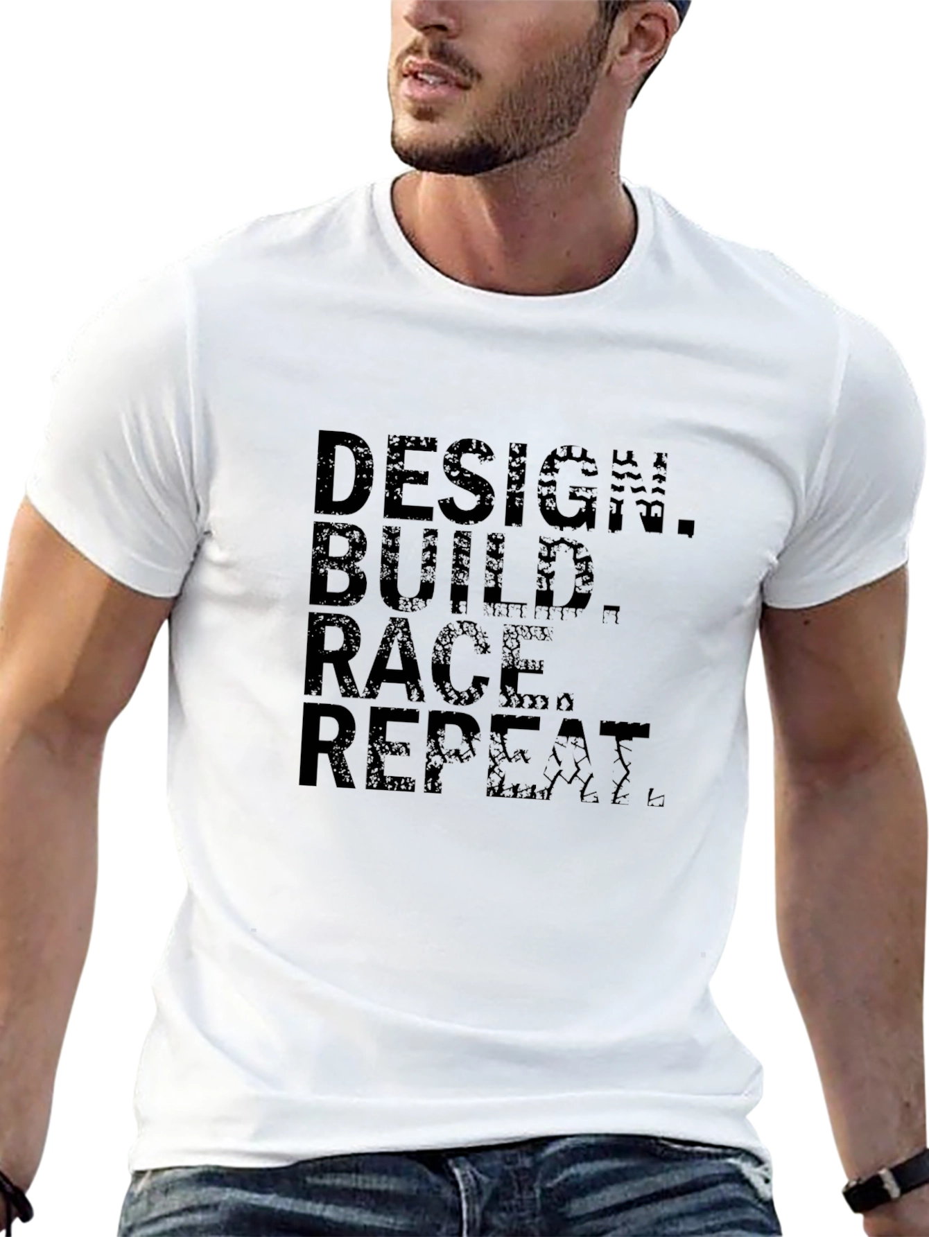 Design Build Race Repeat Black T-Shirt