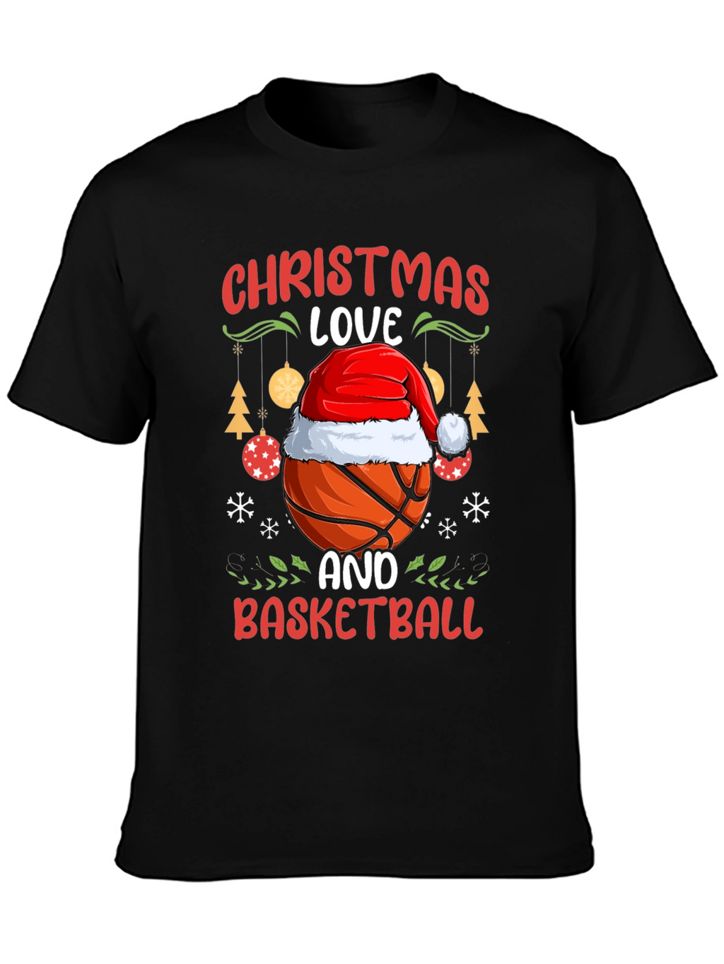 Christmas Love & Basketball Holiday Graphic Tee