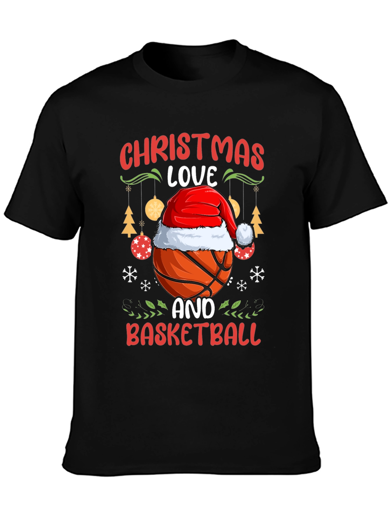 Christmas Love & Basketball Holiday Graphic Tee