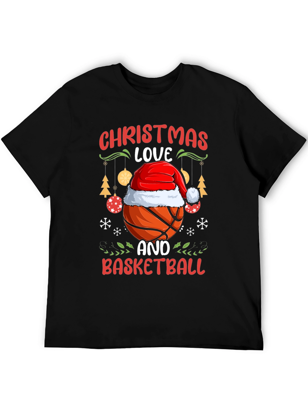 Christmas Love & Basketball Holiday Graphic Tee