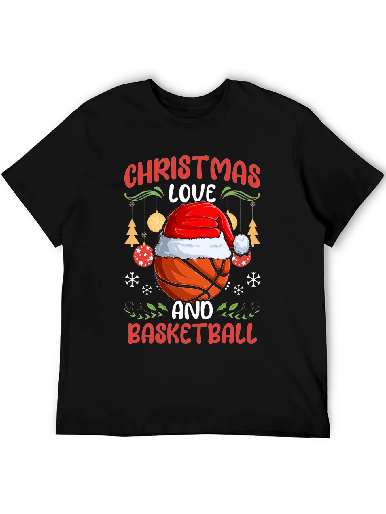 Christmas Love & Basketball Holiday Graphic Tee