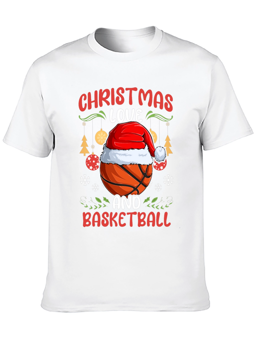 Christmas Love & Basketball Holiday Graphic Tee