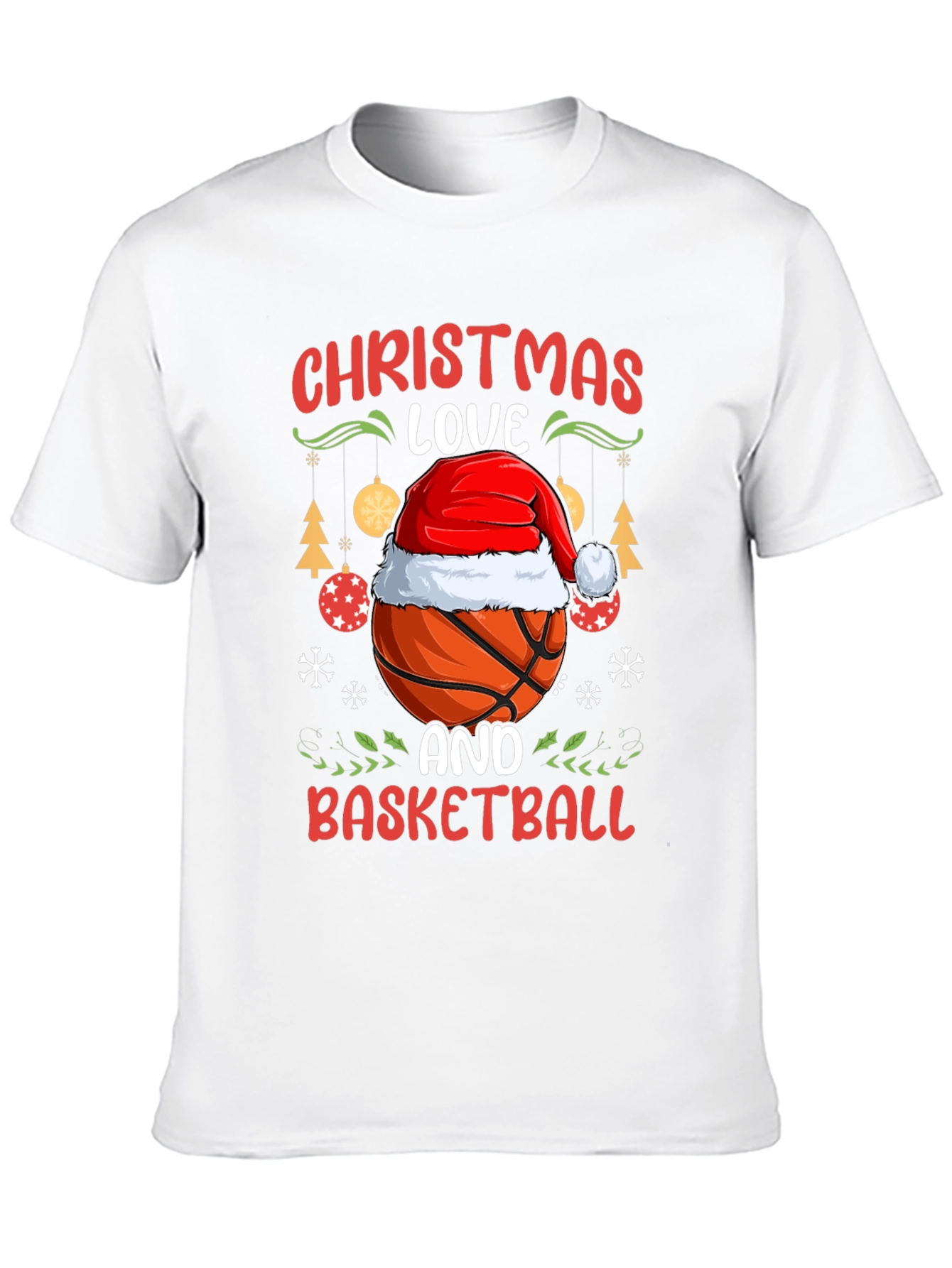 Christmas Love & Basketball Holiday Graphic Tee