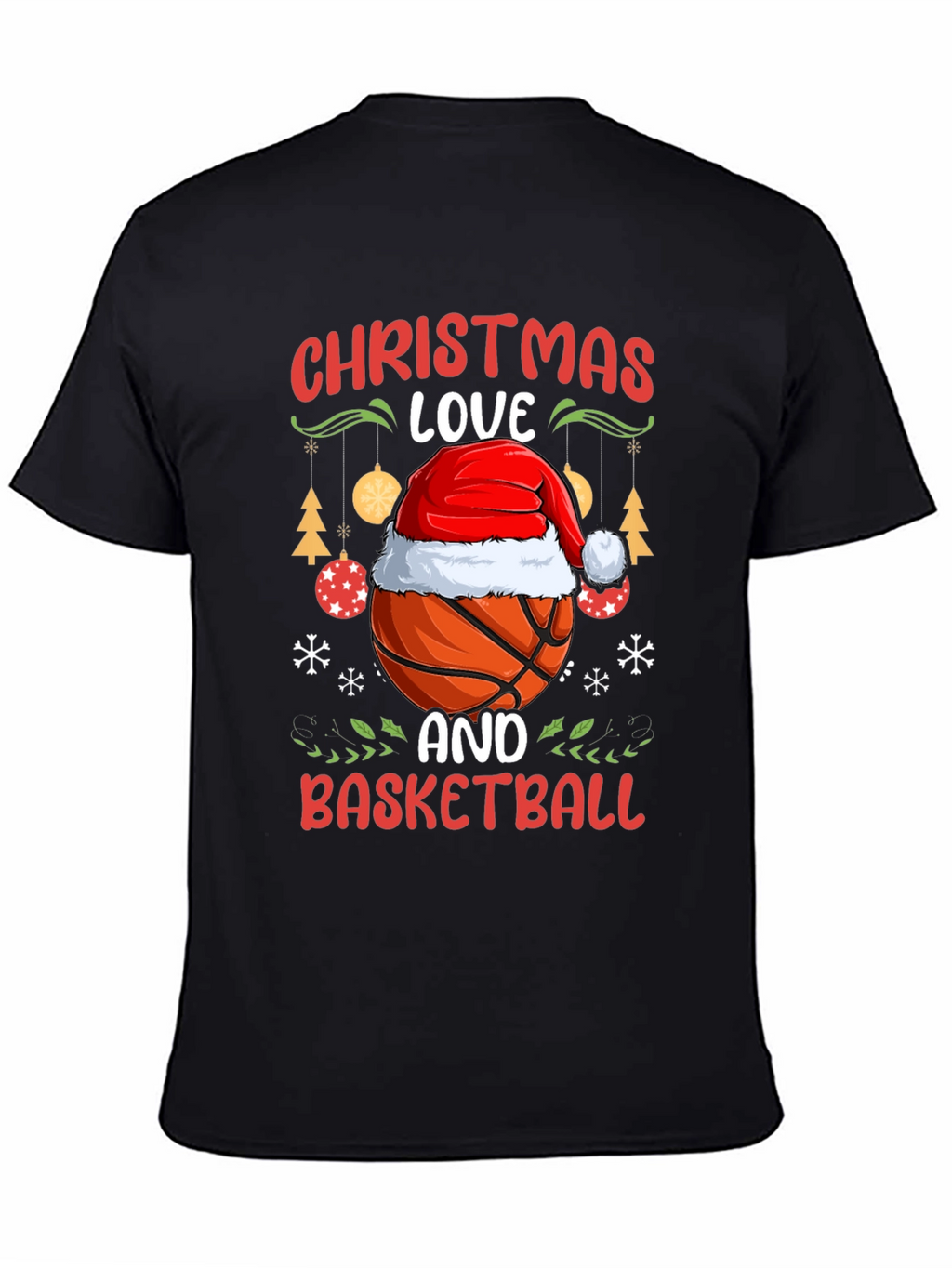 Christmas Love & Basketball Holiday Graphic Tee