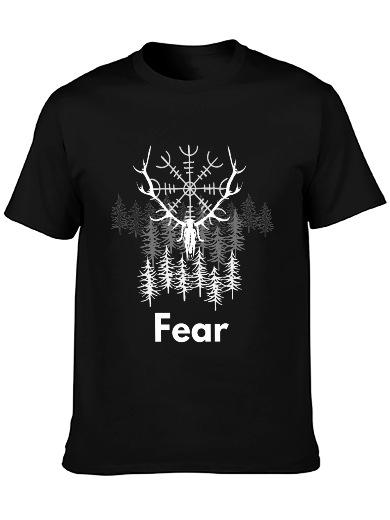 Fear Nordic Deer T-Shirt - Viking Symbol Tee