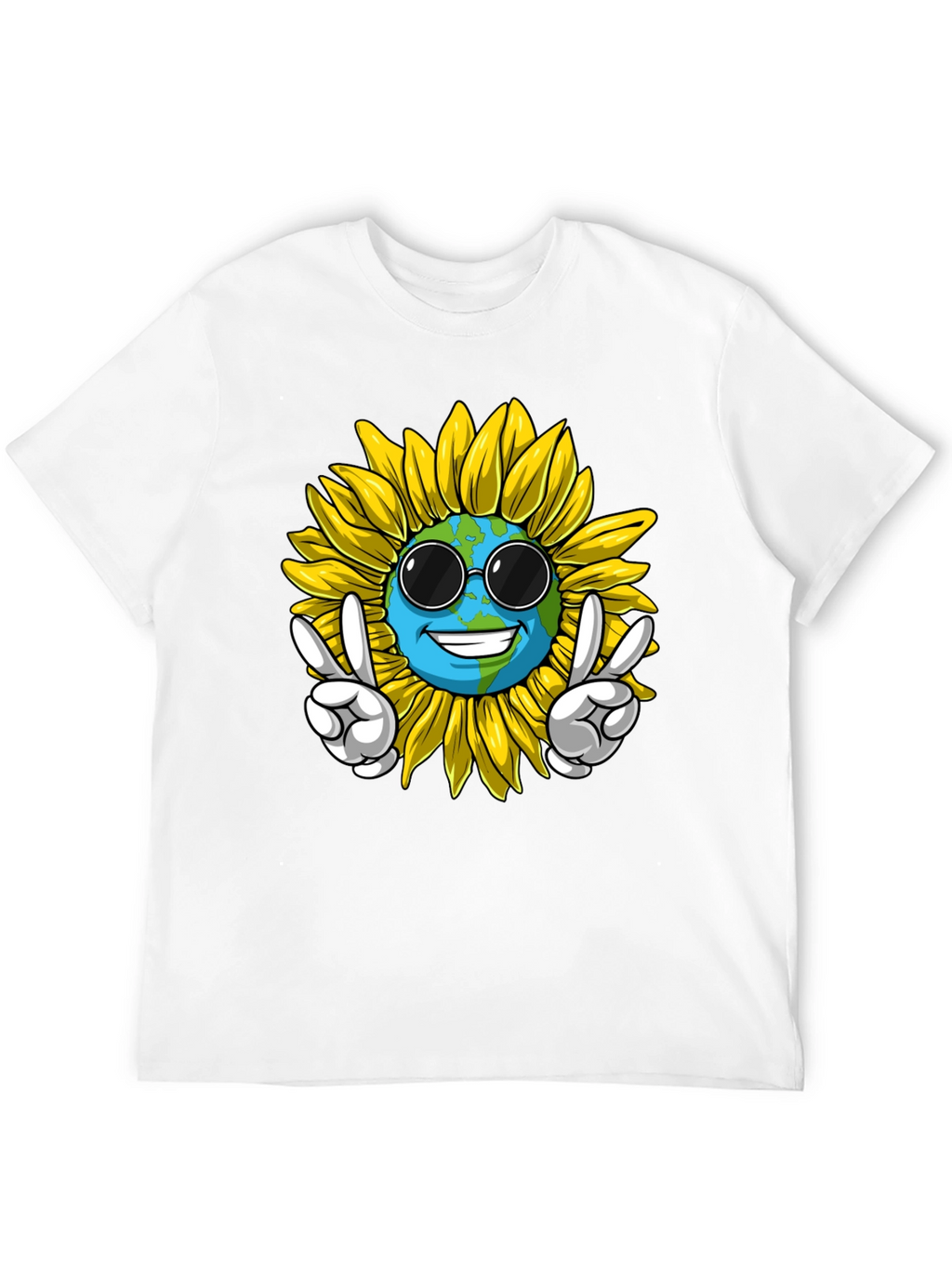 Peace Earth Sunflower Graphic Tee