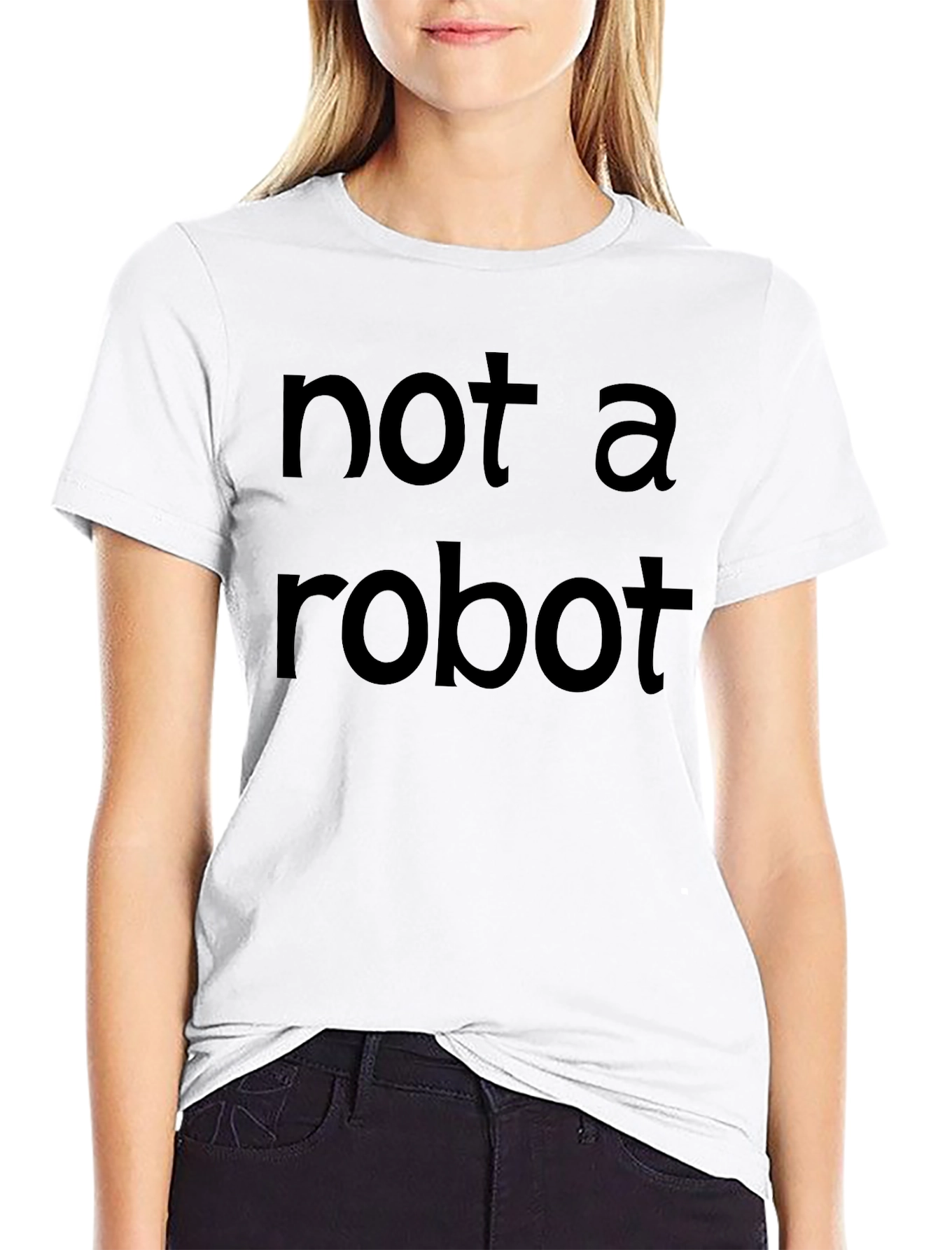 Not A Robot Black Crew Neck T-Shirt