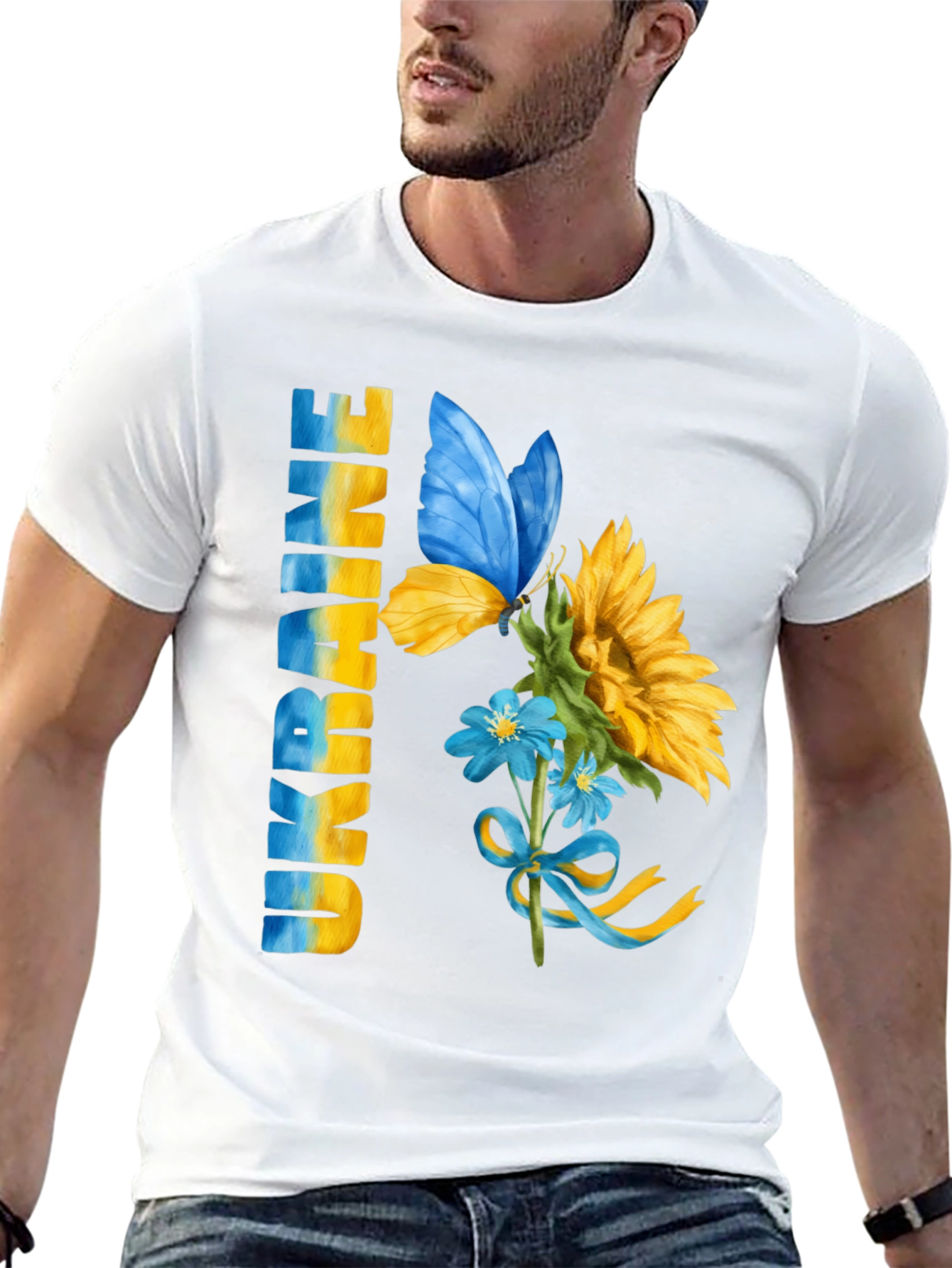 Ukraine Butterfly Sunflower Graphic Tee