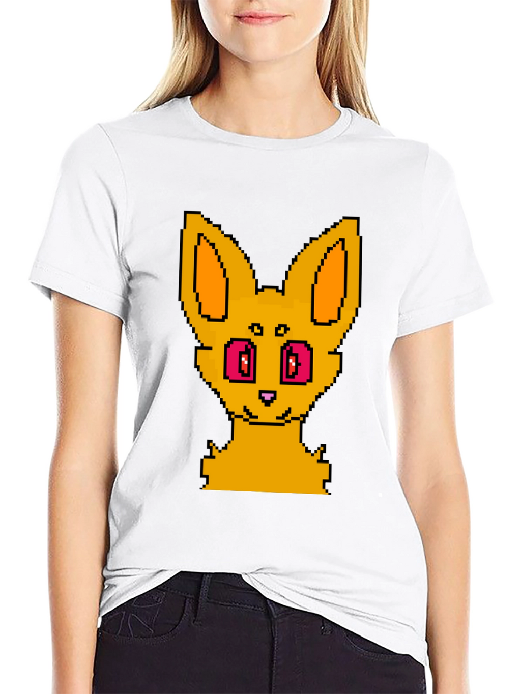 Pixel Art Fox Graphic Tee - Unisex Black T-Shirt