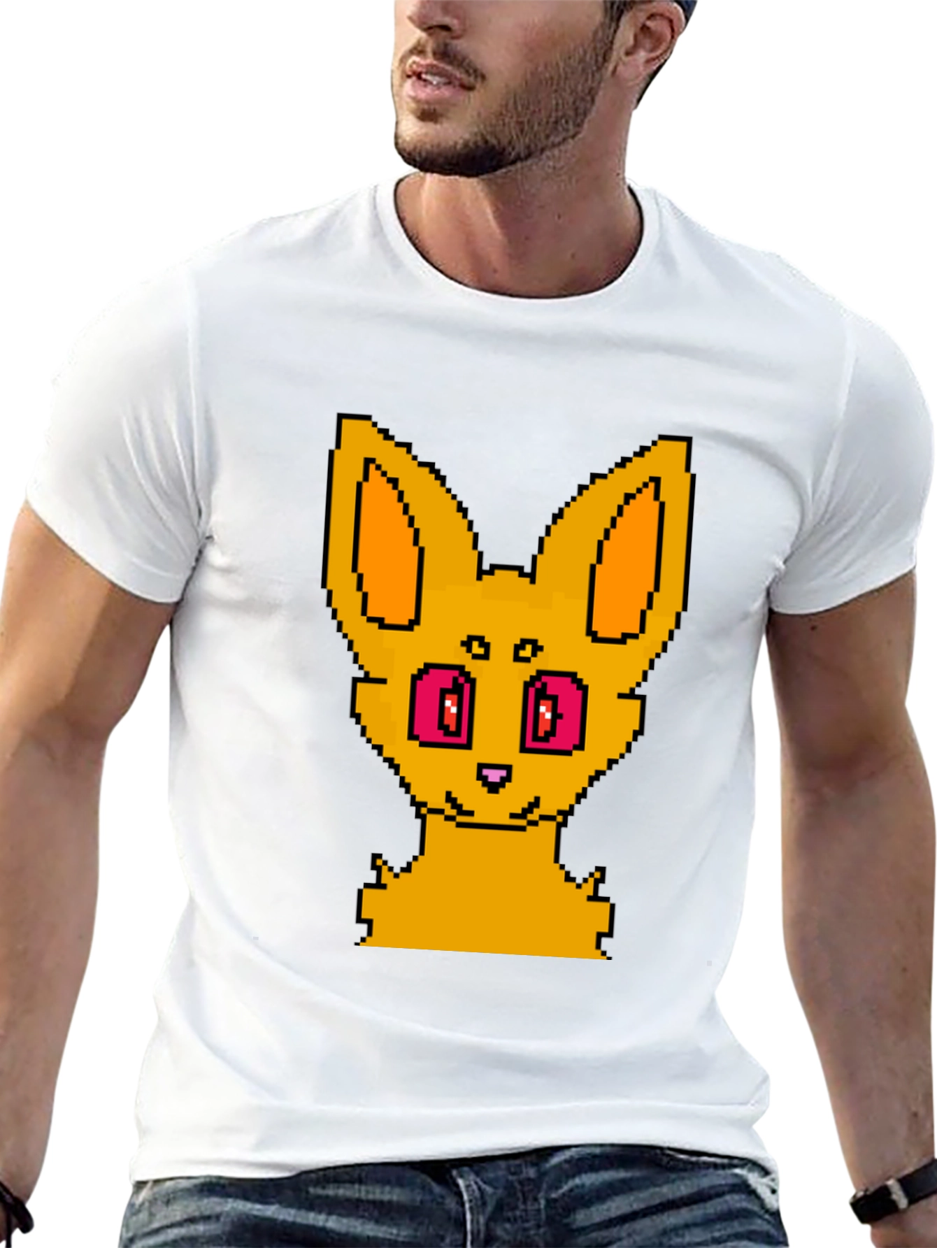 Pixel Art Fox Graphic Tee - Unisex Black T-Shirt