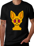Pixel Art Fox Graphic Tee - Unisex Black T-Shirt