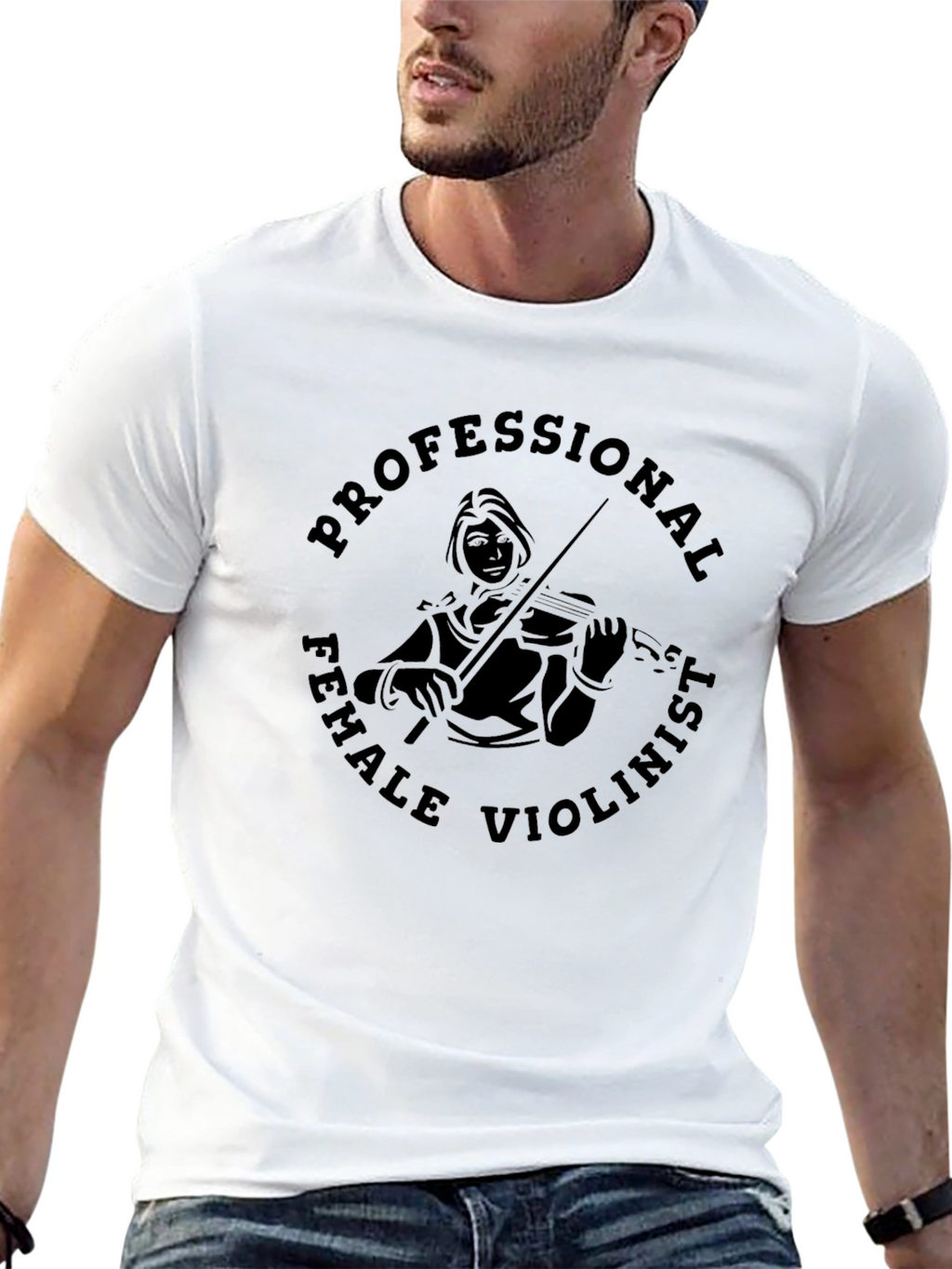 Professional Female Violinist Black Graphic Tee