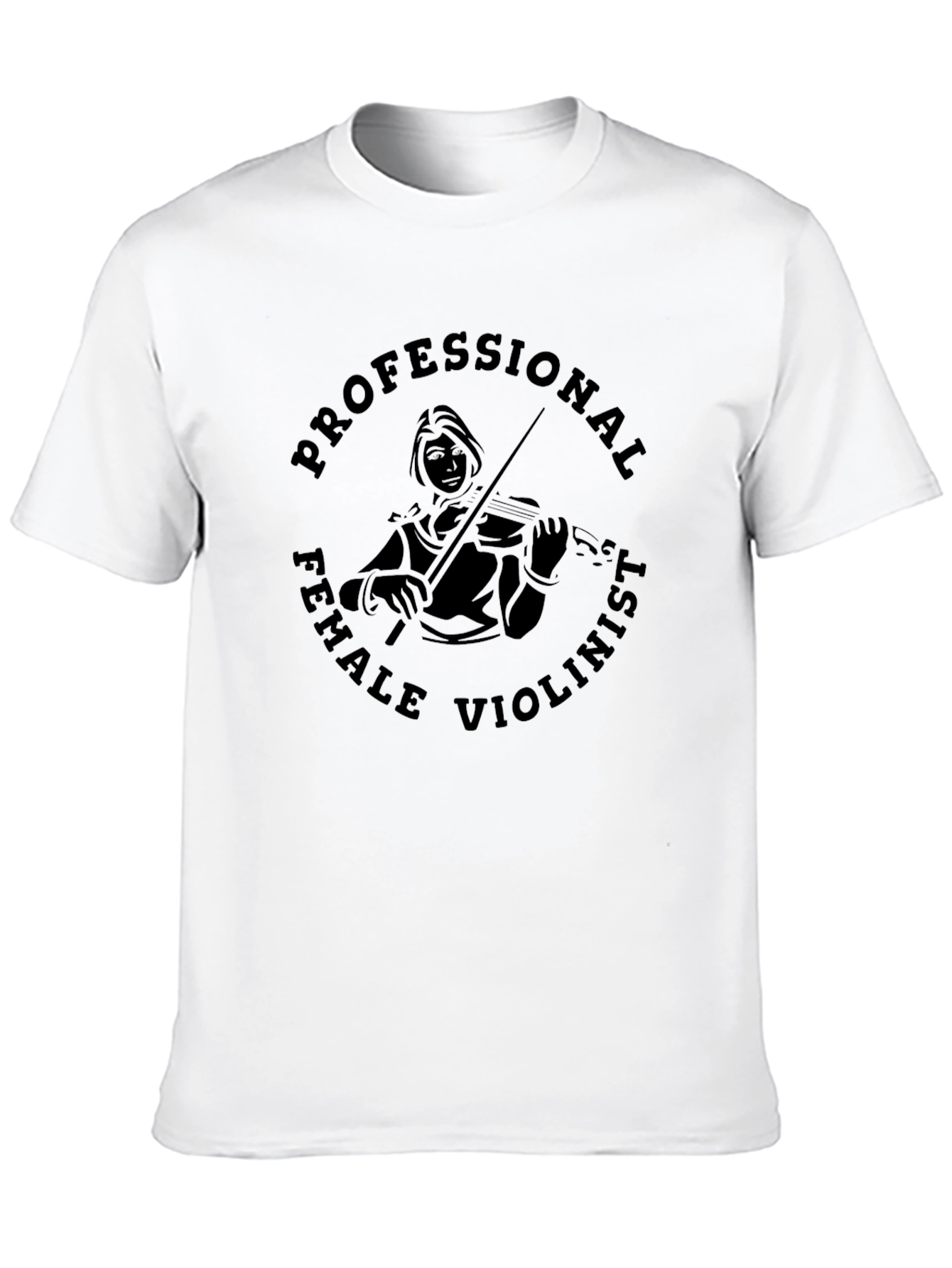 Professional Female Violinist Black Graphic Tee