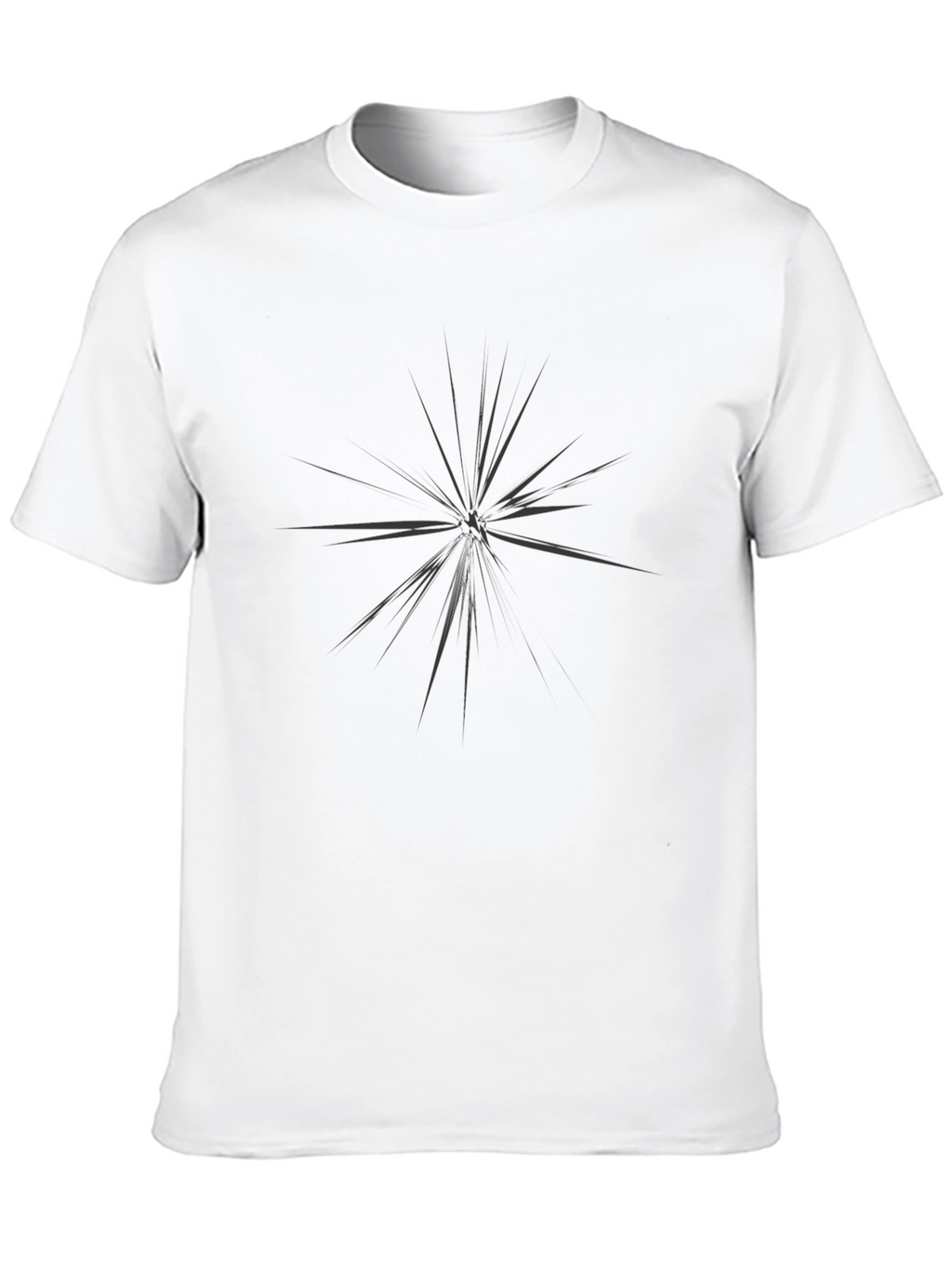 Mens Black Starburst Graphic Tee - Casual Style