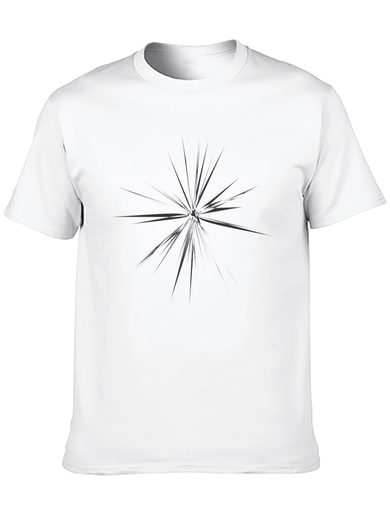Mens Black Starburst Graphic Tee - Casual Style