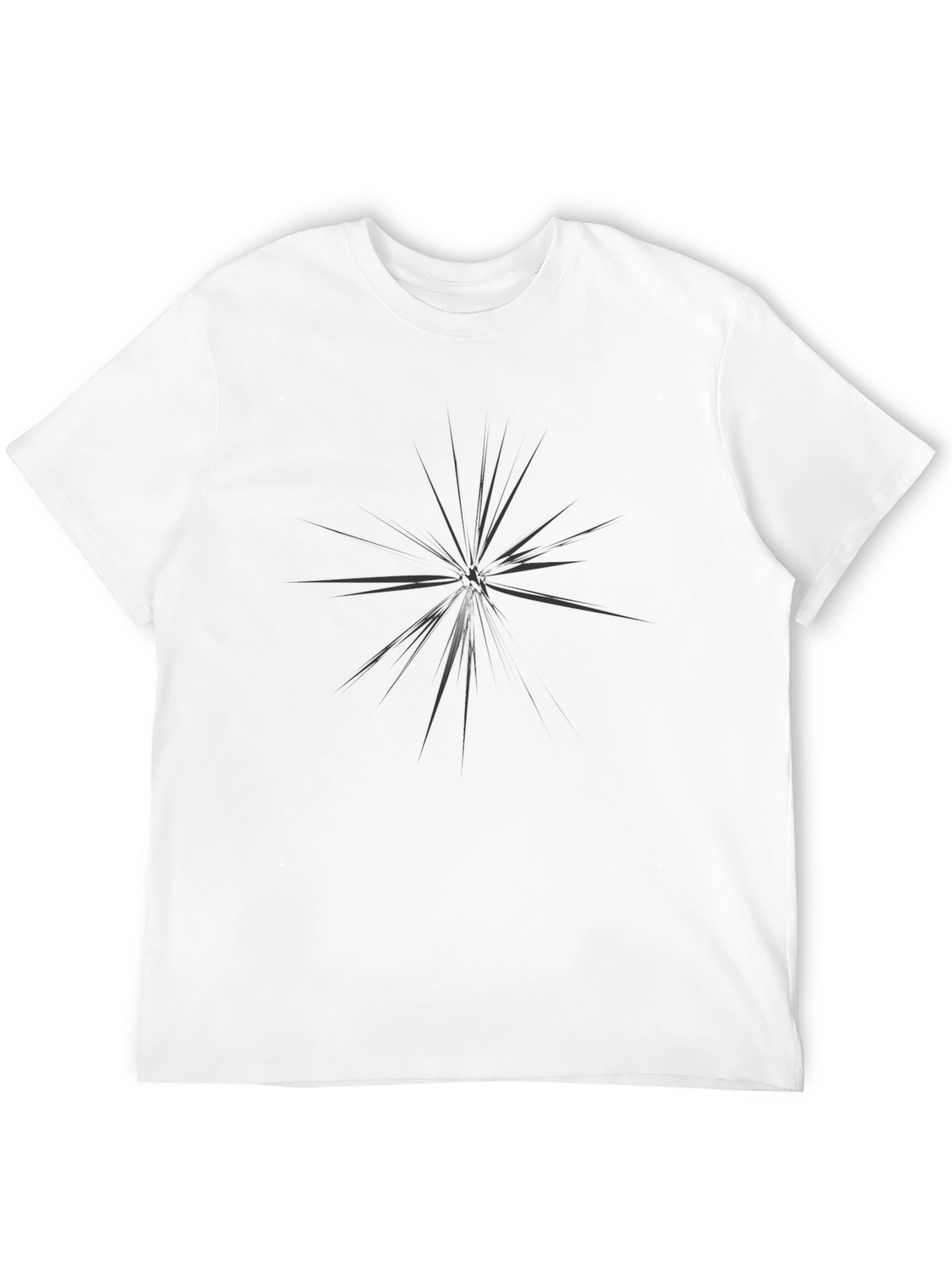 Mens Black Starburst Graphic Tee - Casual Style