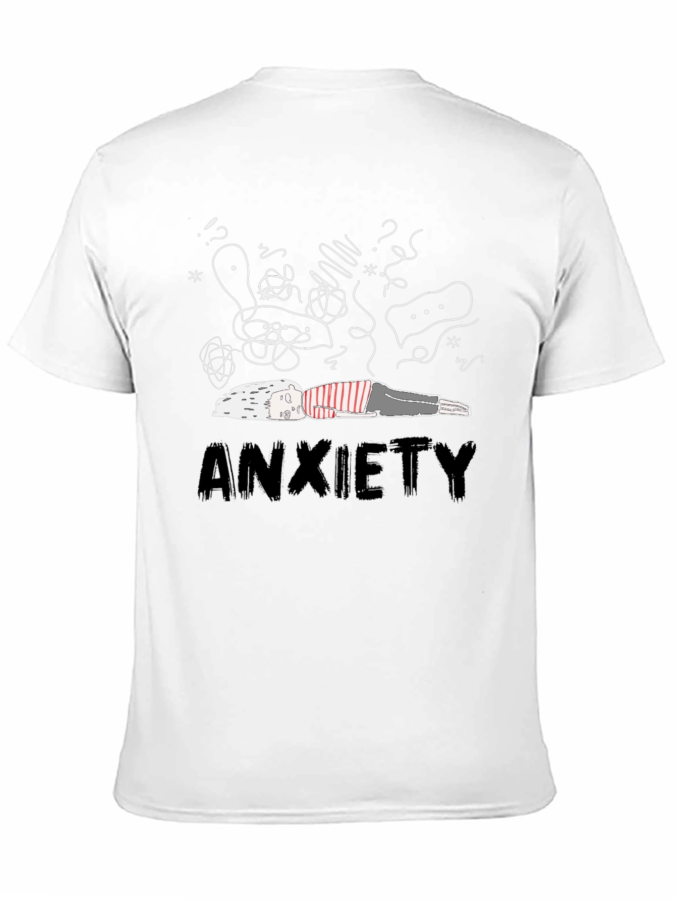 Anxiety Graphic Tee - Unisex Black Cotton T-Shirt