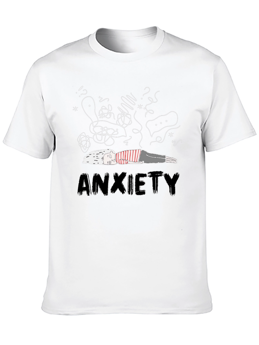 Anxiety Graphic Tee - Unisex Black Cotton T-Shirt