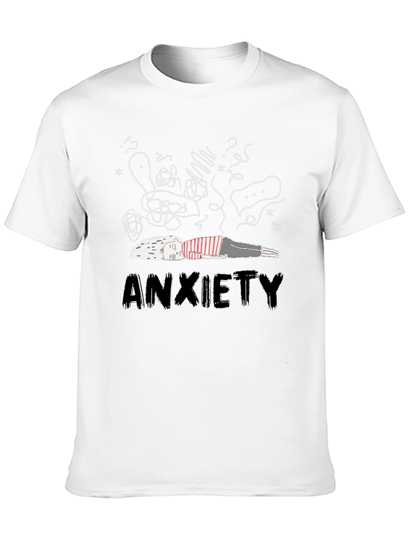 Anxiety Graphic Tee - Unisex Black Cotton T-Shirt