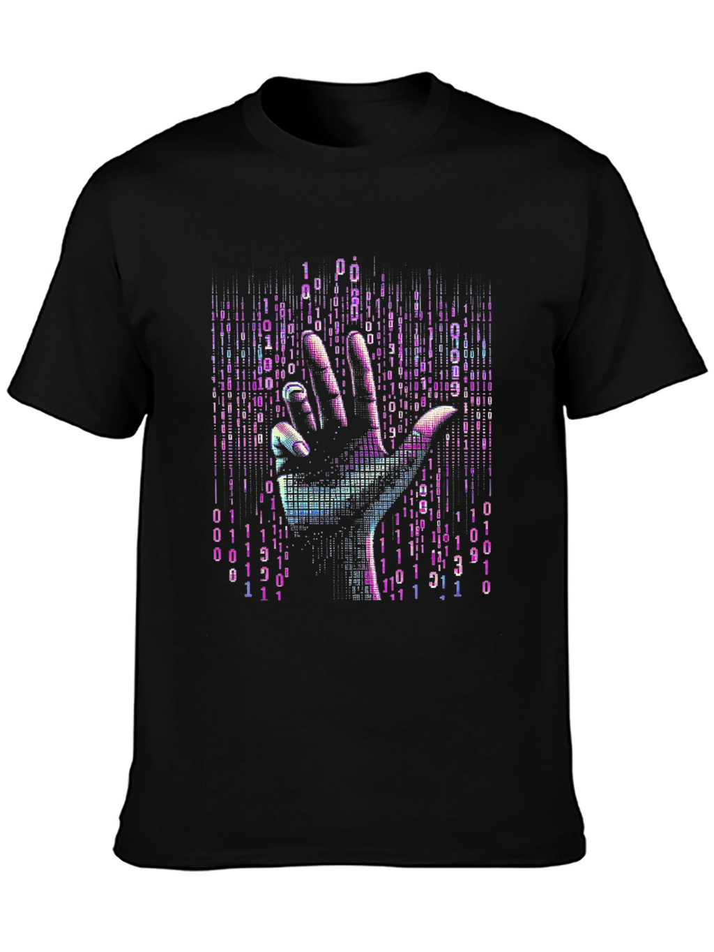 Binary Code Hand T-Shirt - Unique Tech Style
