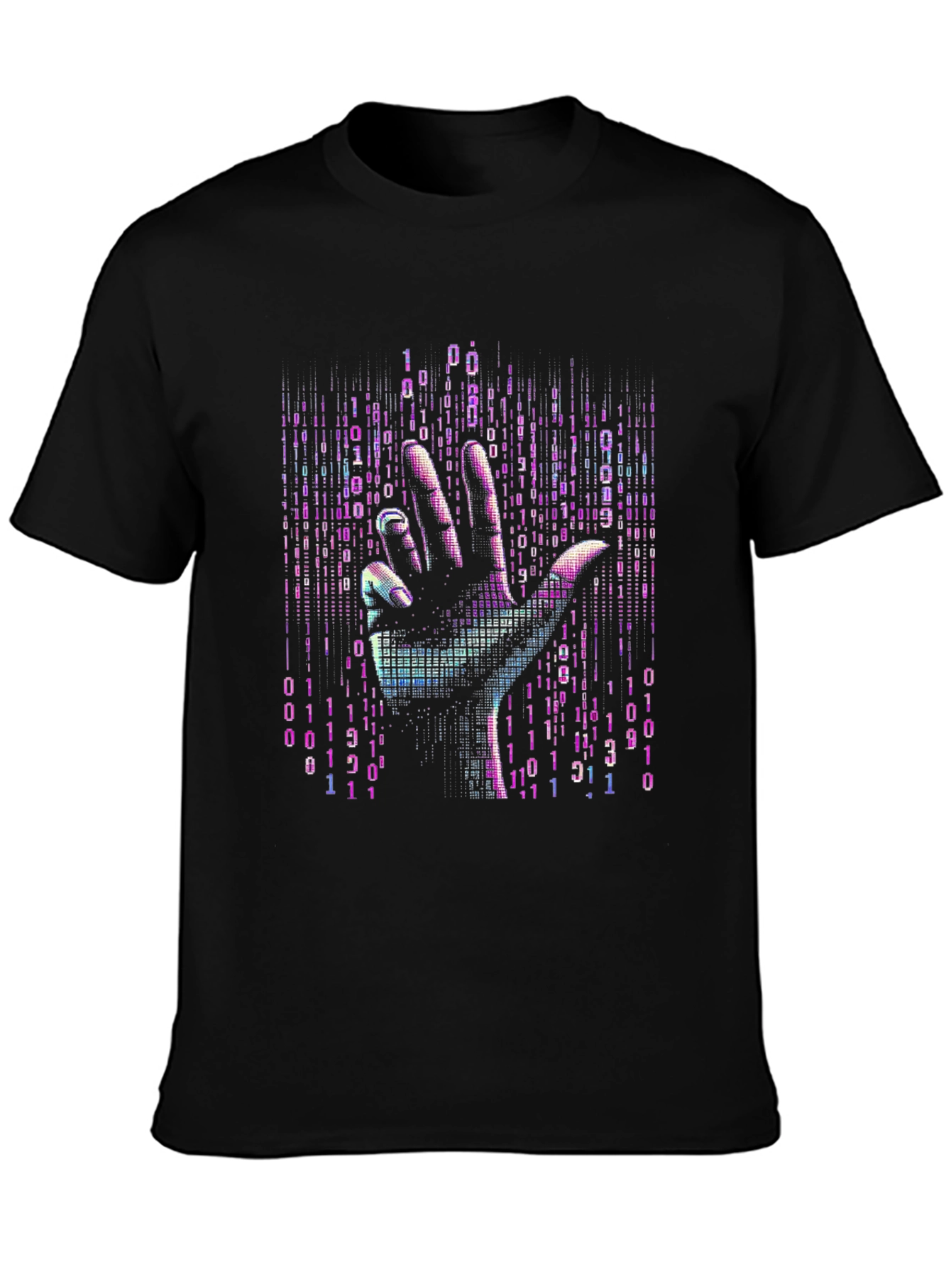 Binary Code Hand T-Shirt - Unique Tech Style