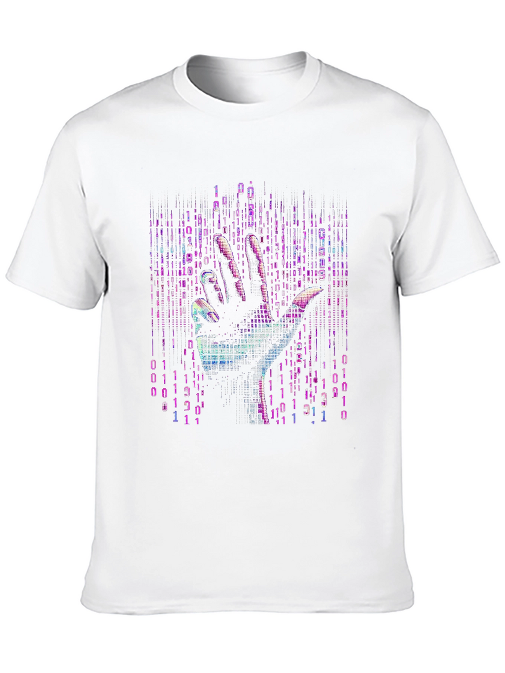 Binary Code Hand T-Shirt - Unique Tech Style
