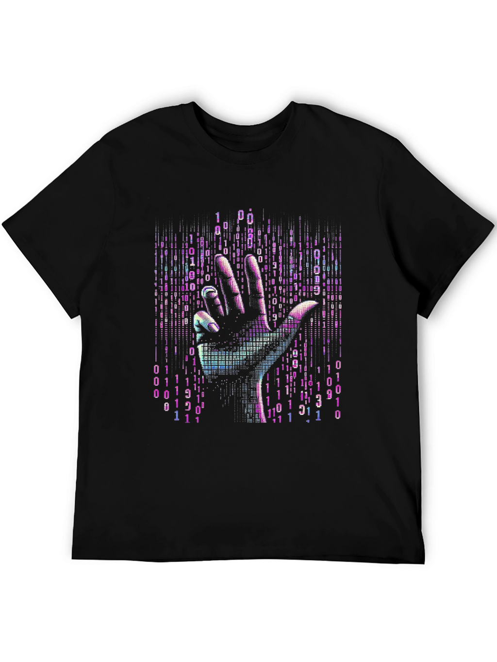 Binary Code Hand T-Shirt - Unique Tech Style