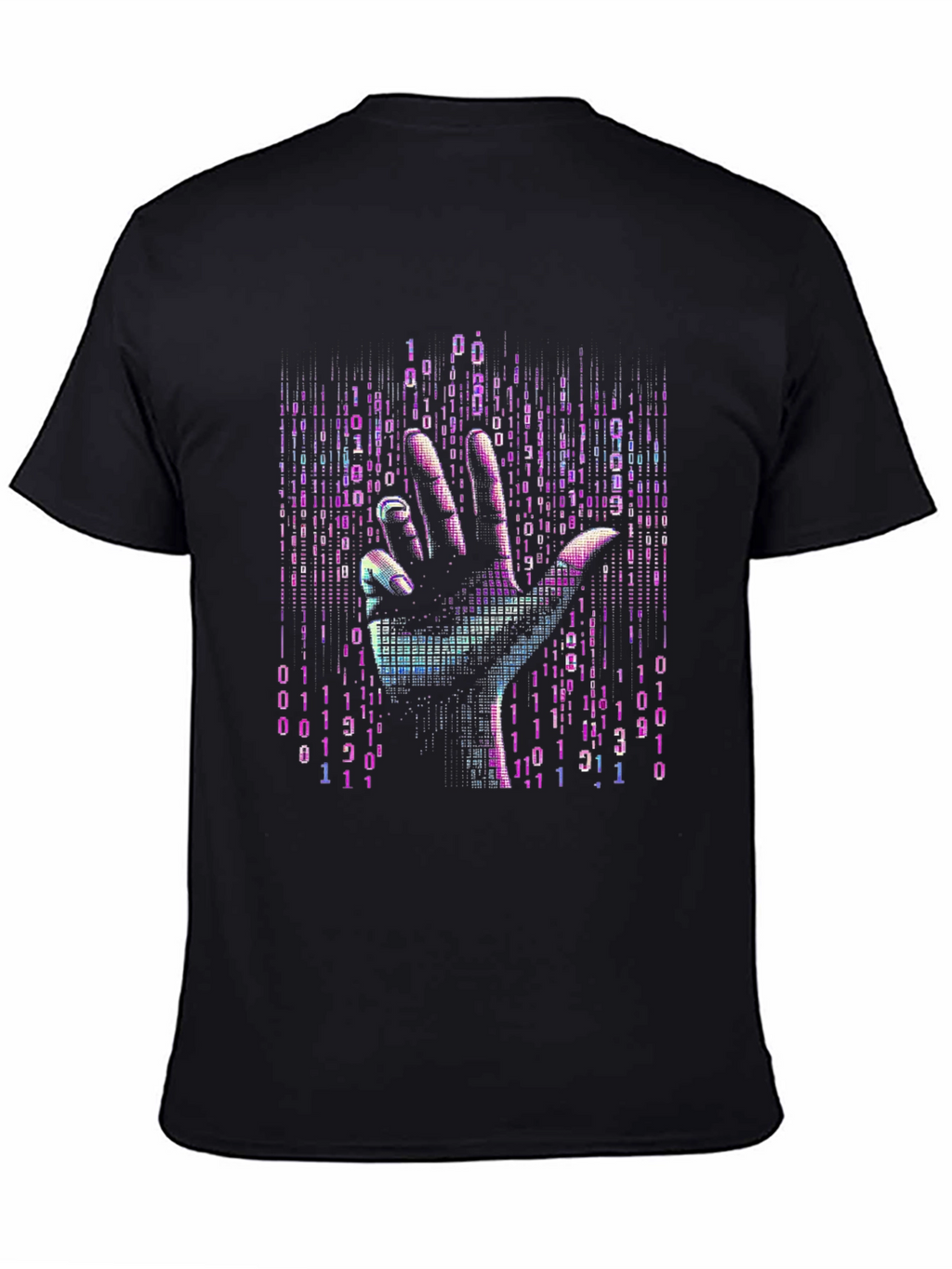 Binary Code Hand T-Shirt - Unique Tech Style