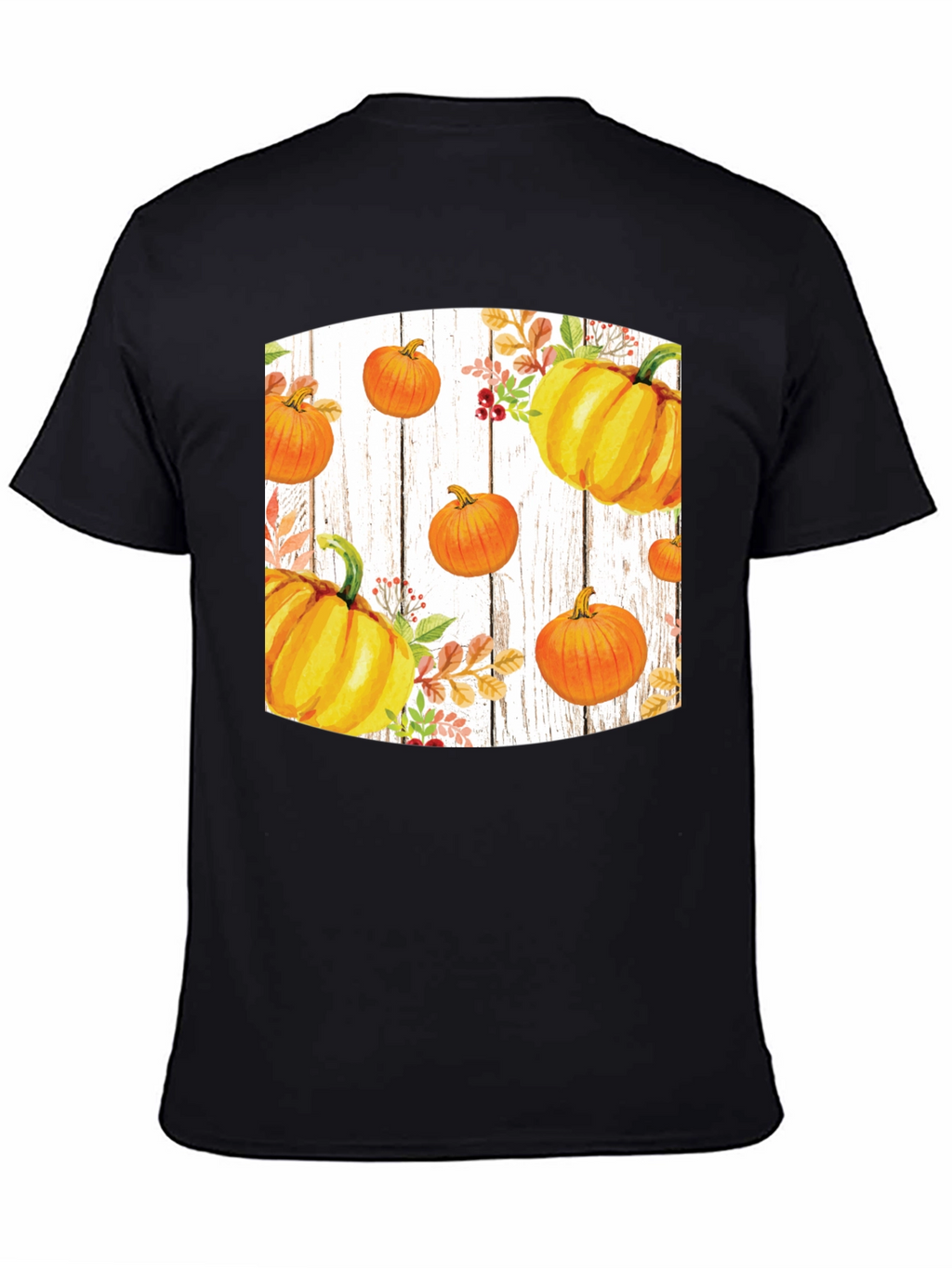 Fall Harvest Pumpkin Graphic Tee - Black
