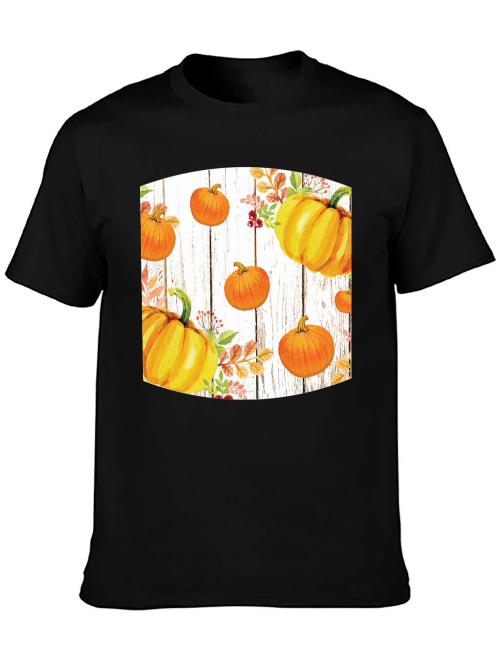 Fall Harvest Pumpkin Graphic Tee - Black