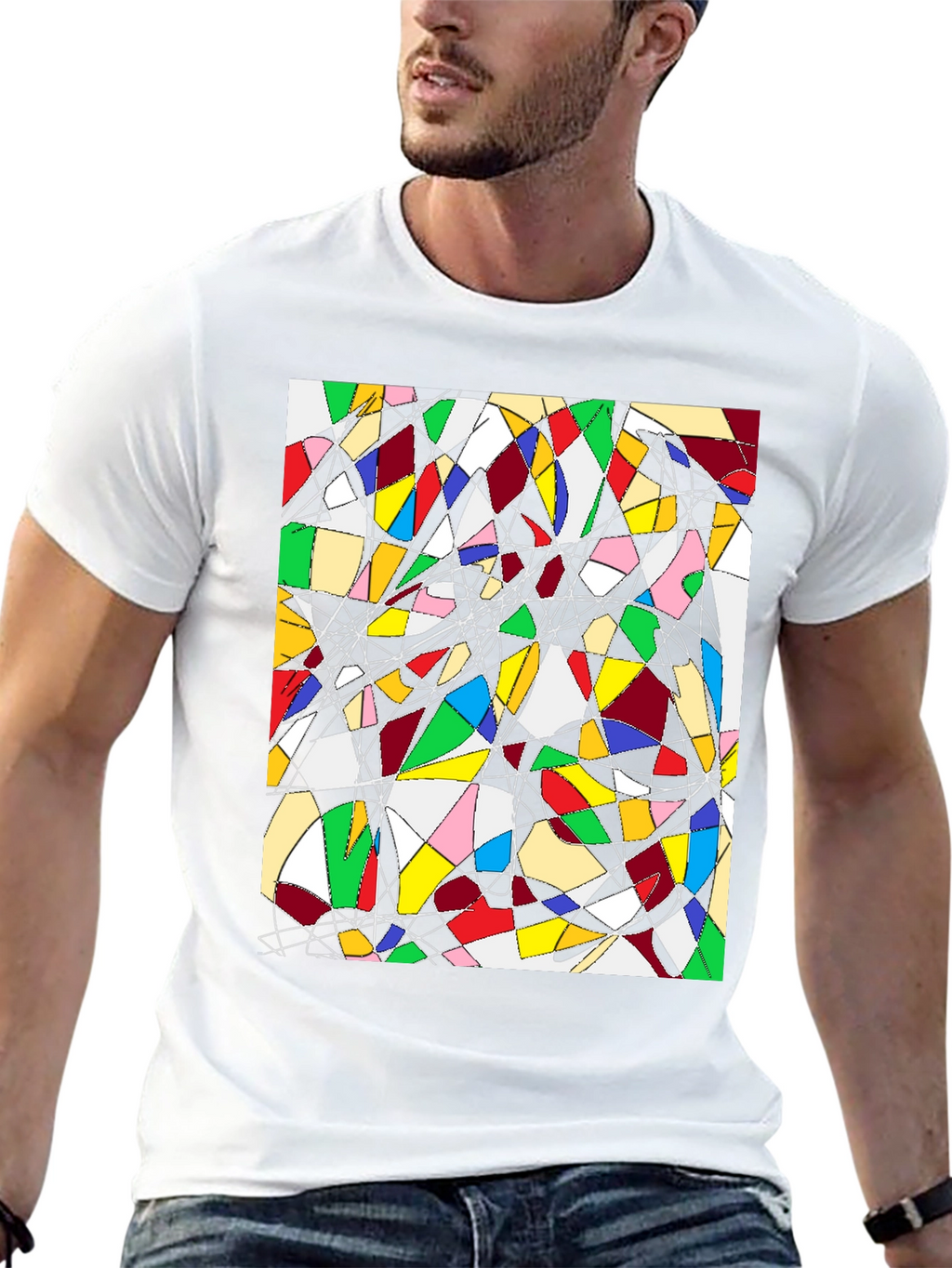 Abstract Geometric Art Tee - Modern Design