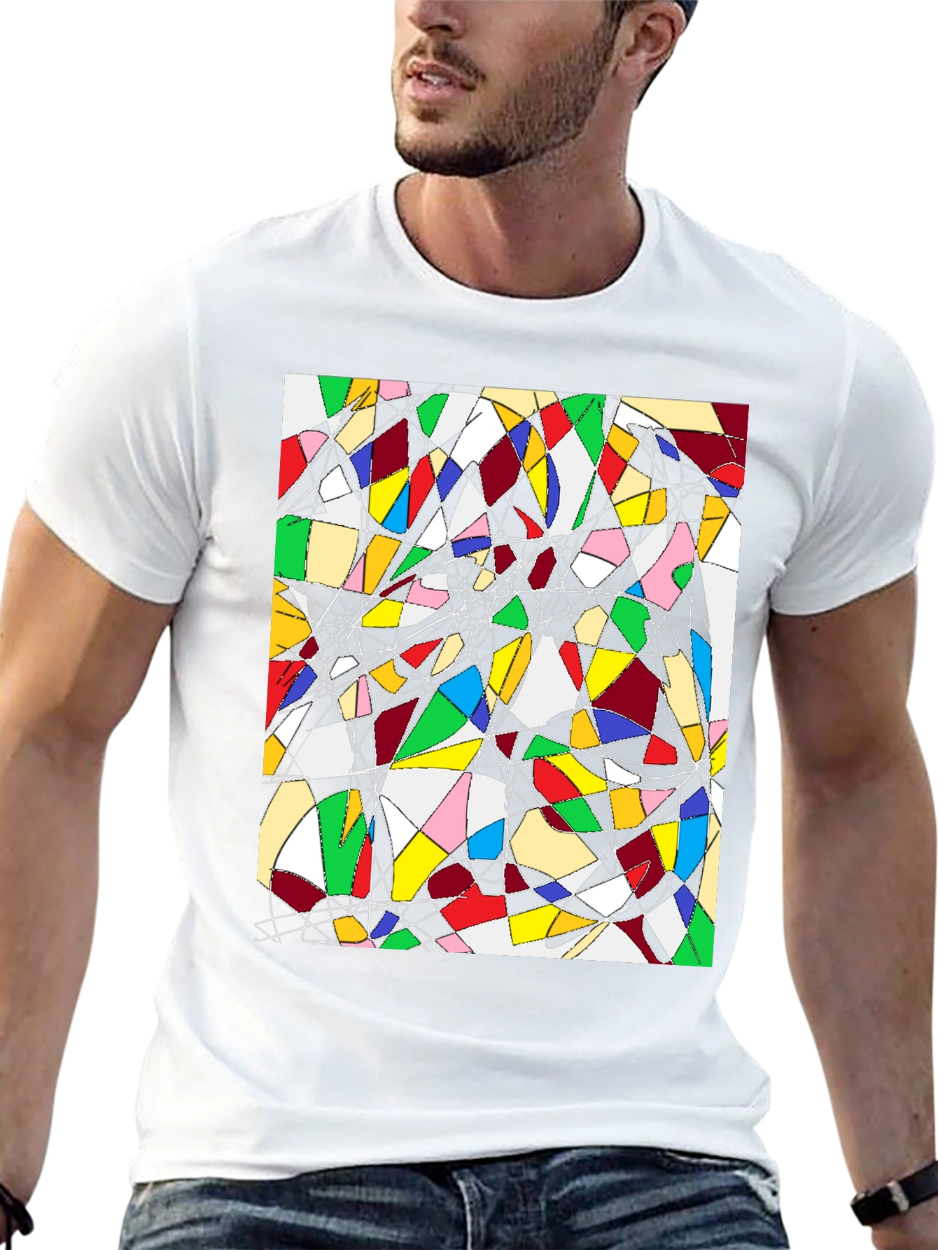 Abstract Geometric Art Tee - Modern Design