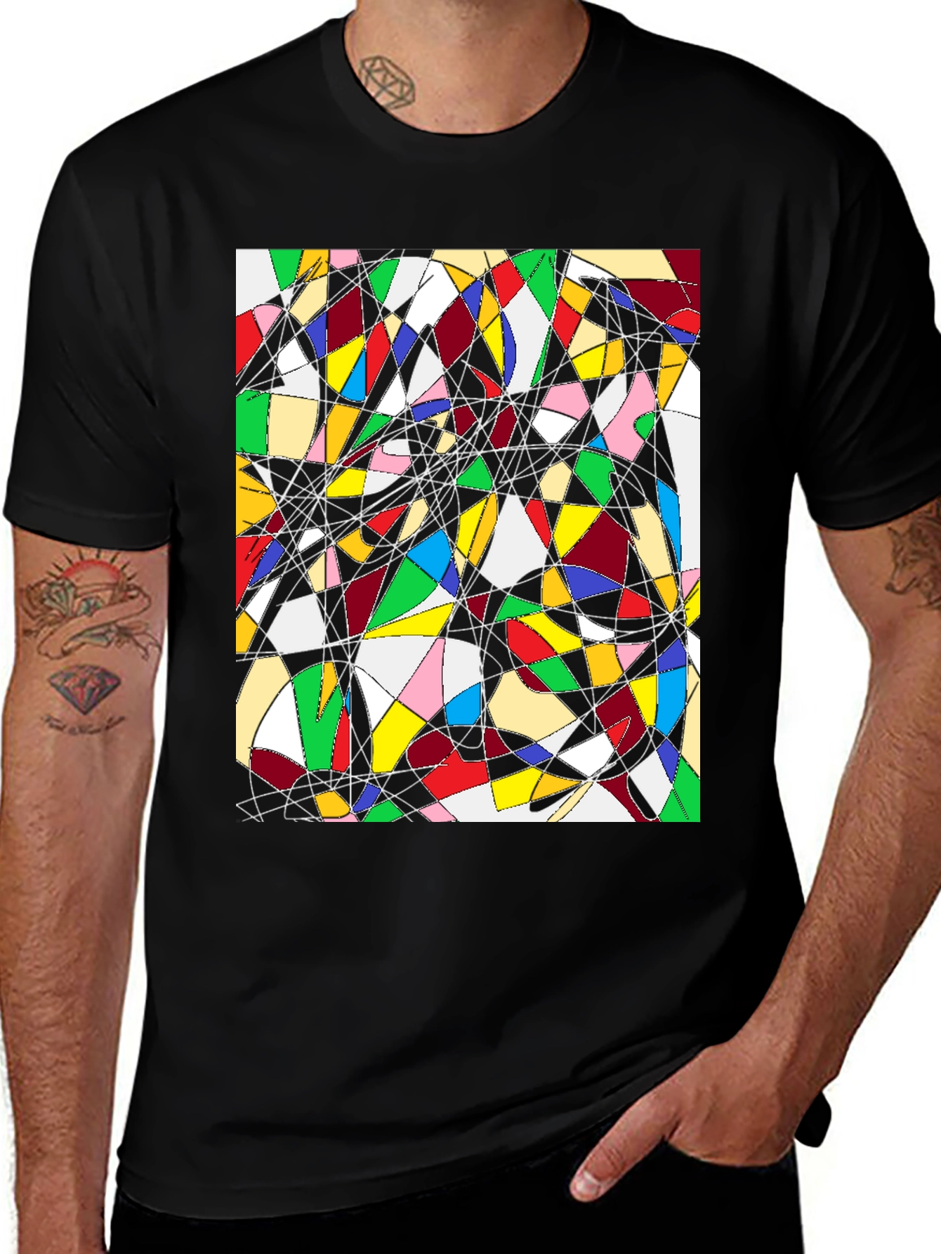 Abstract Geometric Art Tee - Modern Design