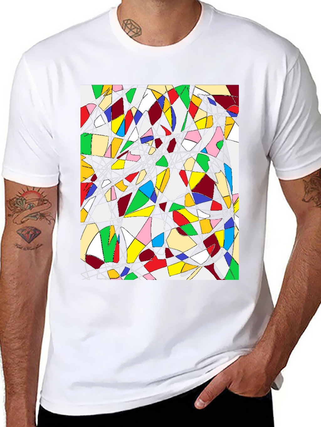 Abstract Geometric Art Tee - Modern Design
