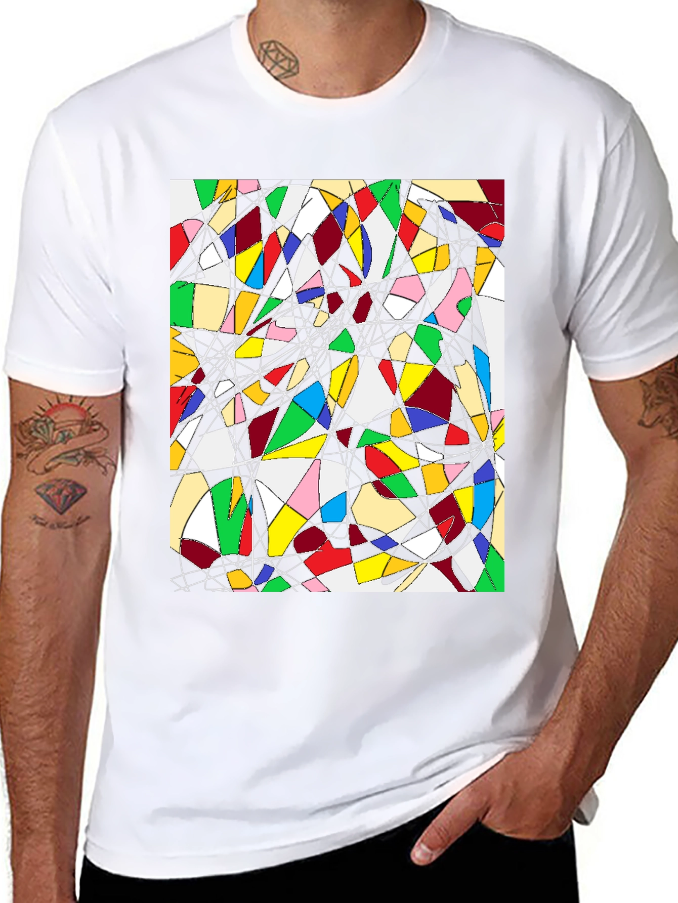 Abstract Geometric Art Tee - Modern Design