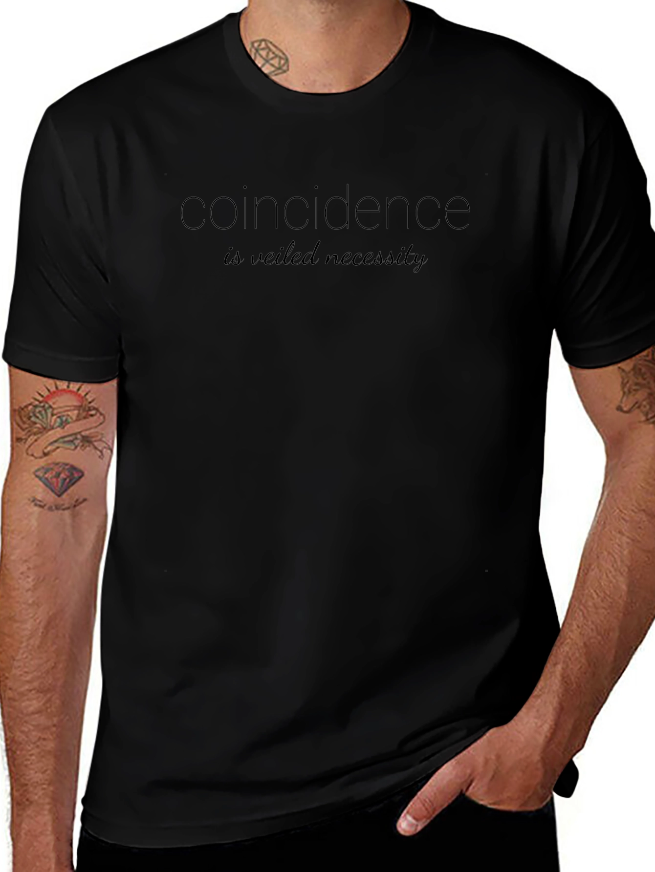 Coincidence is Veiled Necessity Black T-Shirt