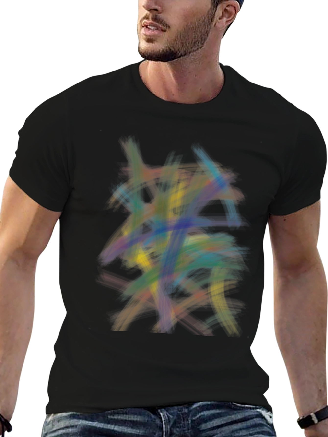 Abstract Strokes Graphic Tee - Modern Art Shirt