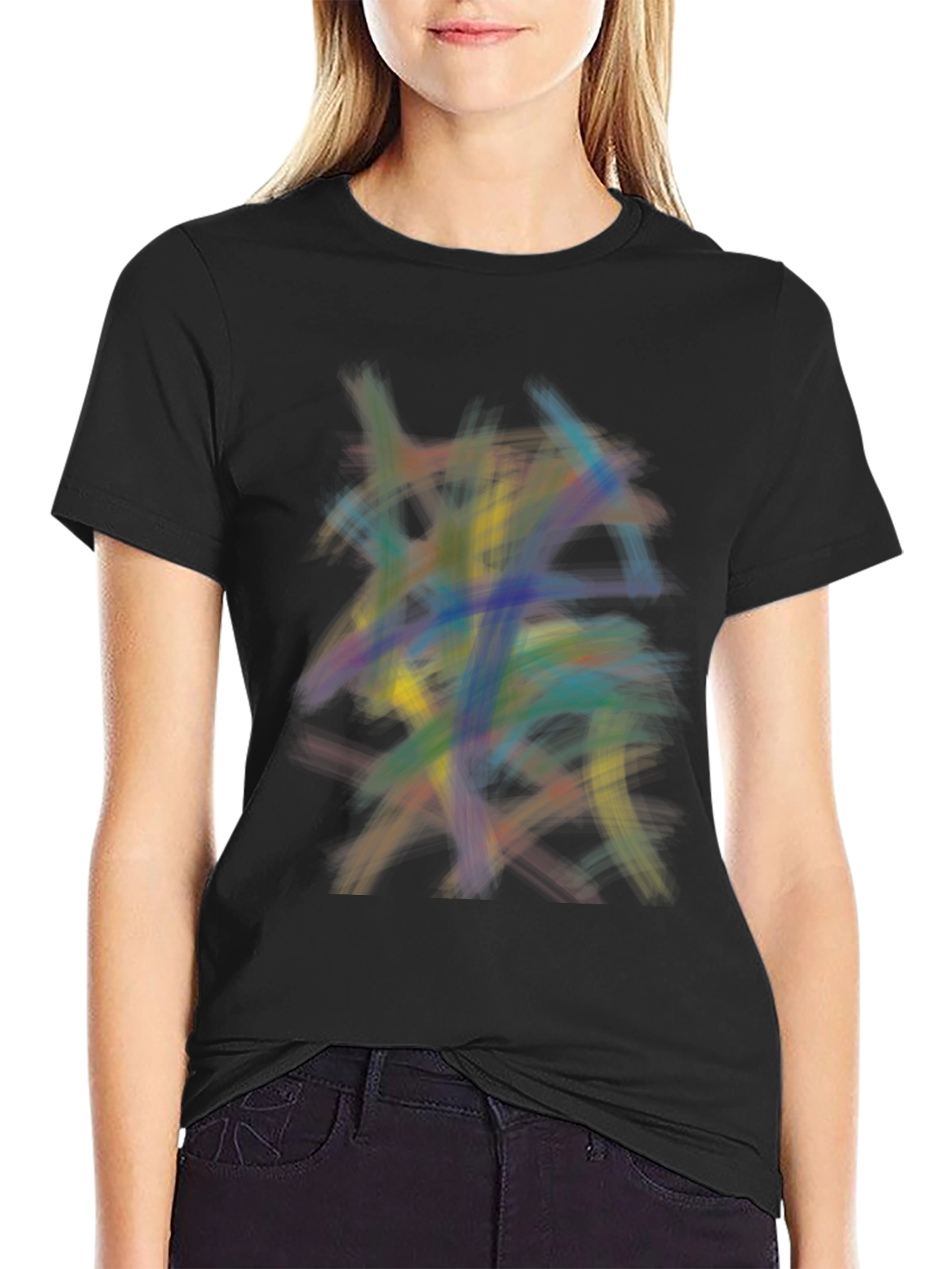 Abstract Strokes Graphic Tee - Modern Art Shirt