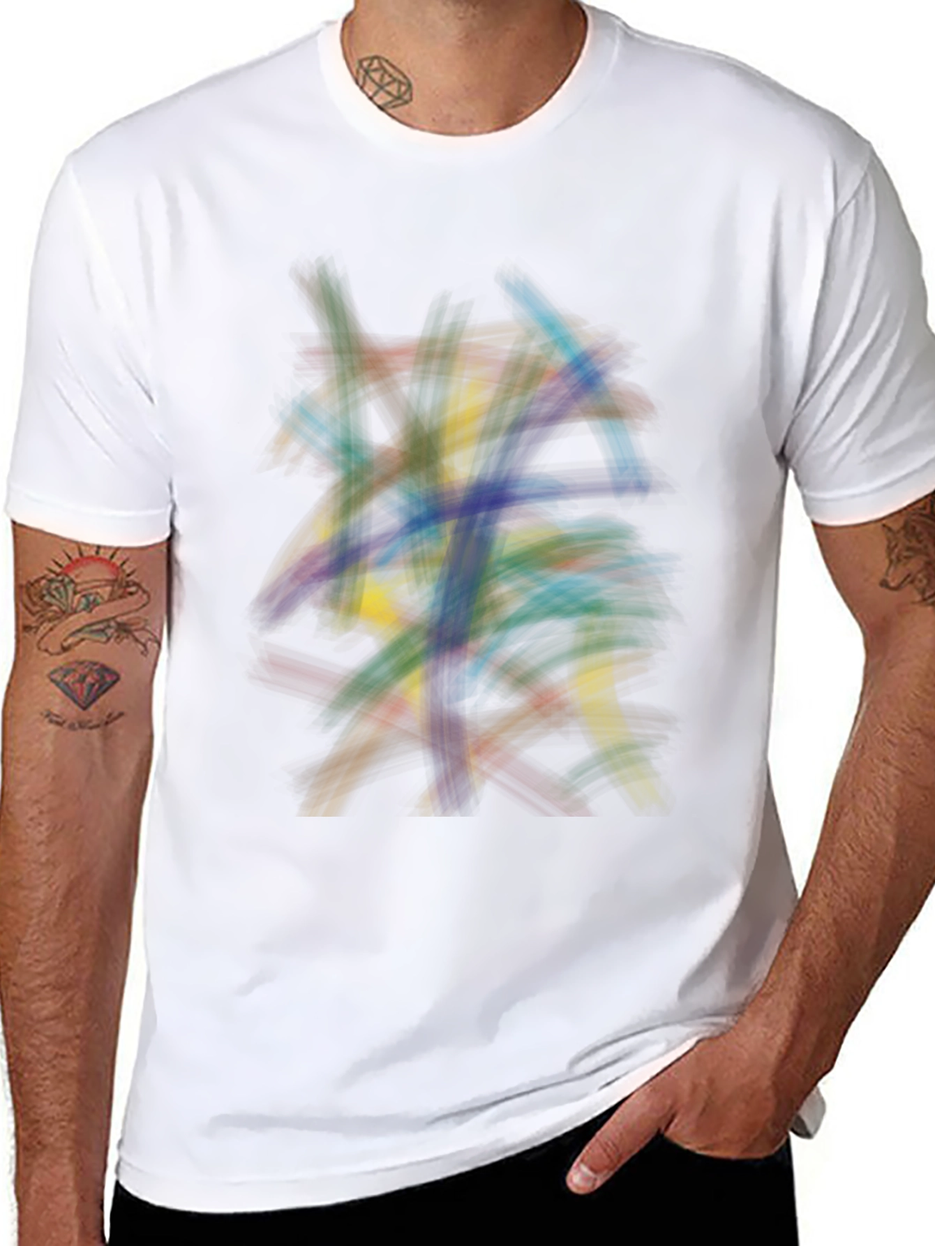 Abstract Strokes Graphic Tee - Modern Art Shirt