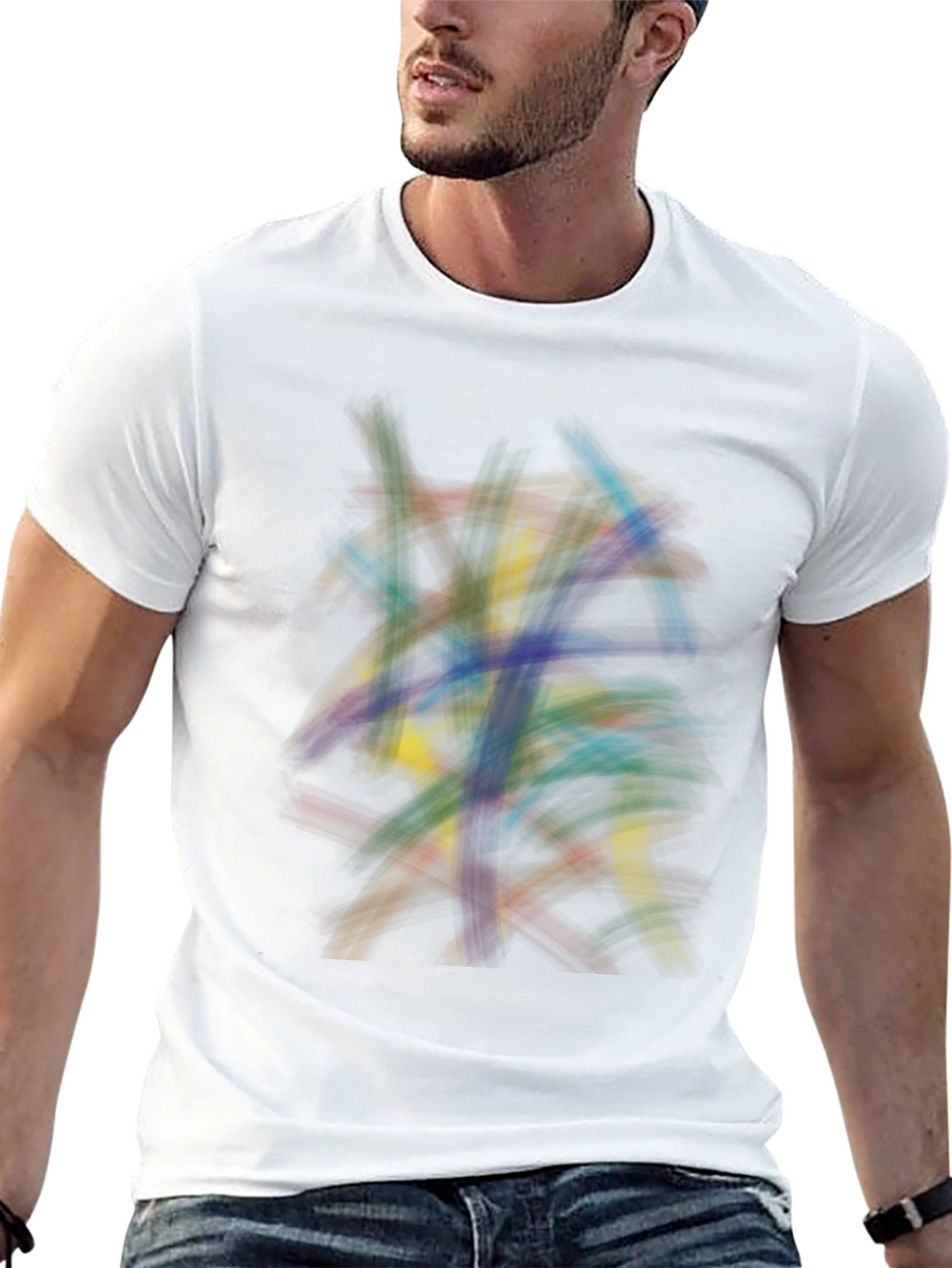Abstract Strokes Graphic Tee - Modern Art Shirt