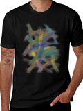 Abstract Strokes Graphic Tee - Modern Art Shirt
