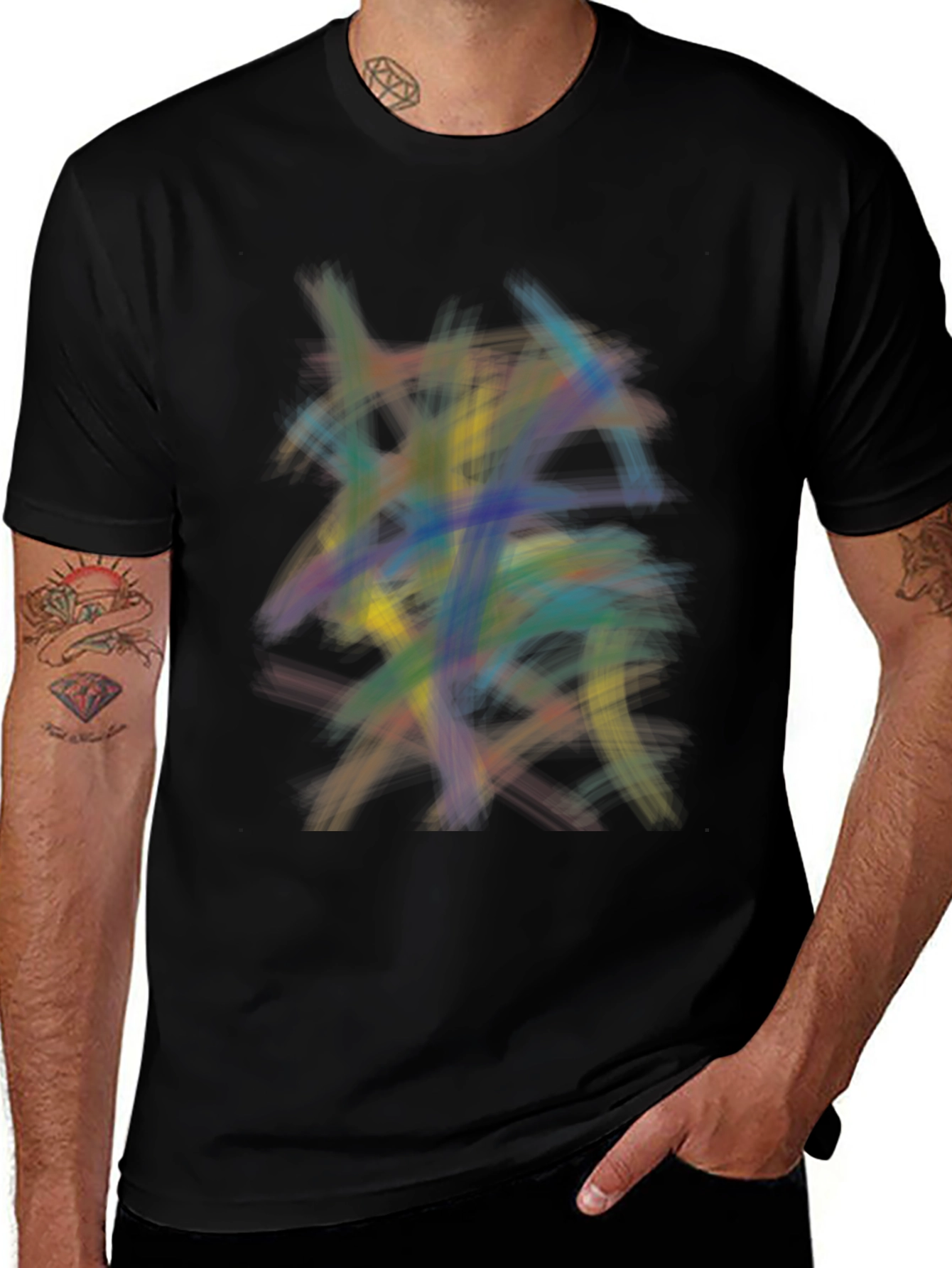 Abstract Strokes Graphic Tee - Modern Art Shirt
