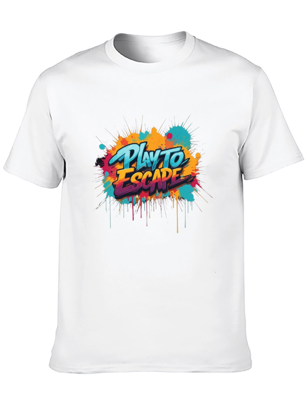 Play to Escape Graphic Tee - Black Crewneck T-Shirt