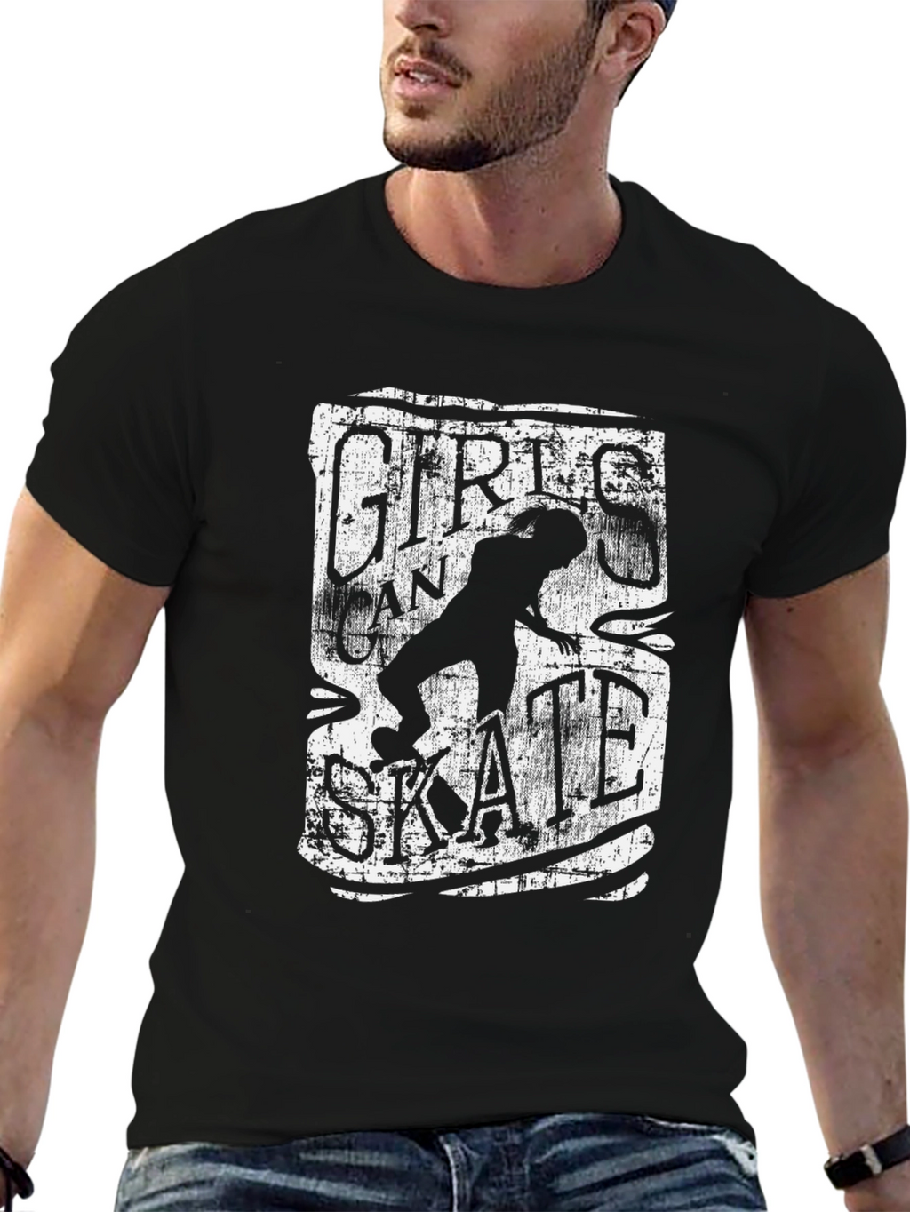 Girls Can Skate Graphic Tee - Black T-Shirt