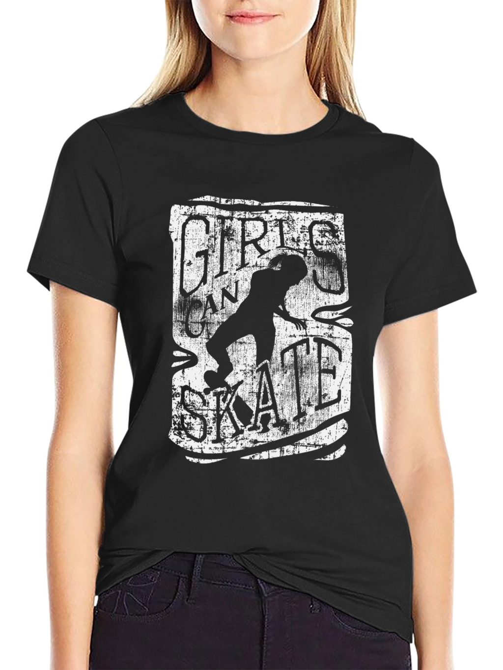 Girls Can Skate Graphic Tee - Black T-Shirt