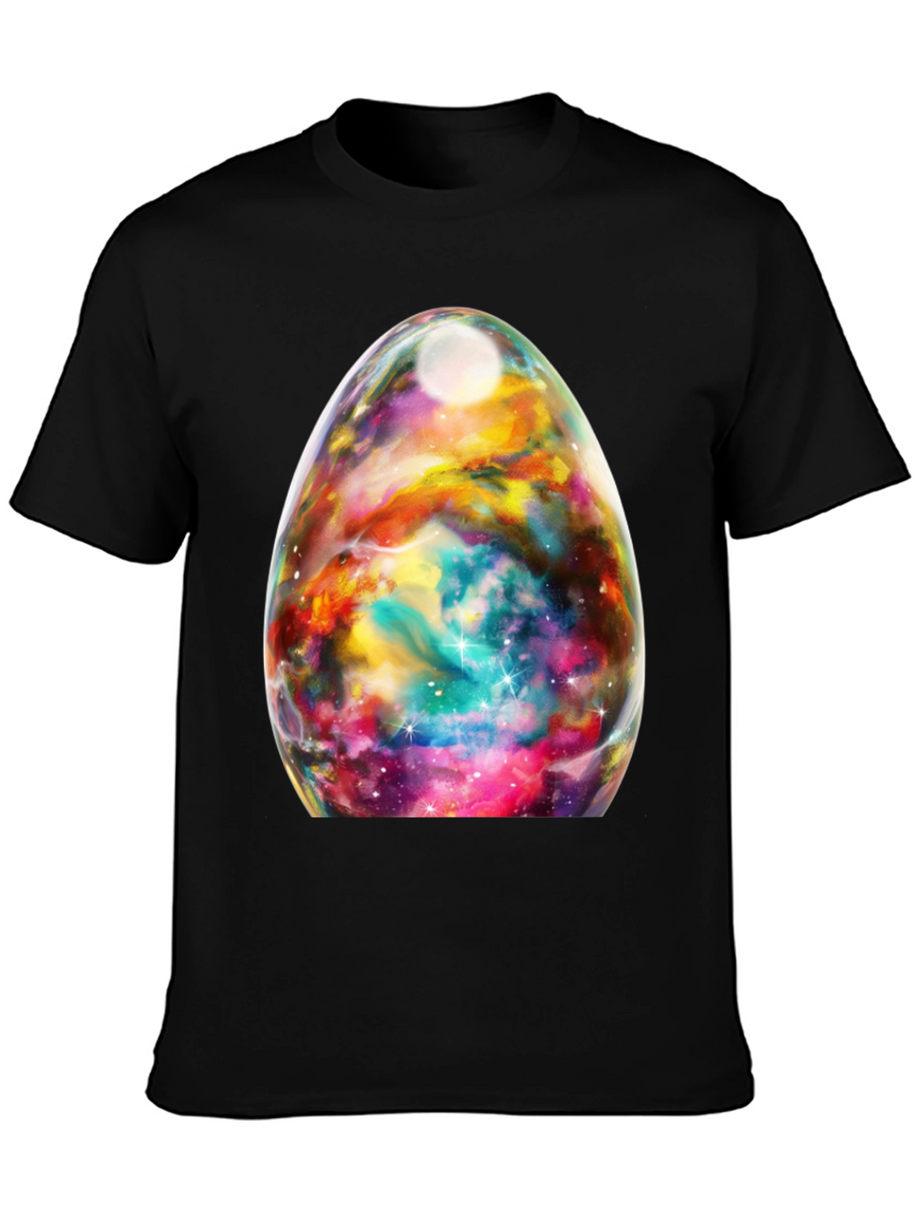 Nebula Egg Graphic Tee - Black Crewneck