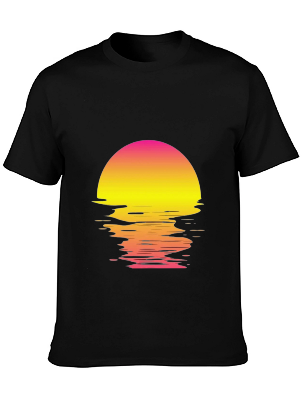 Retro Sunset Graphic T-Shirt - Black