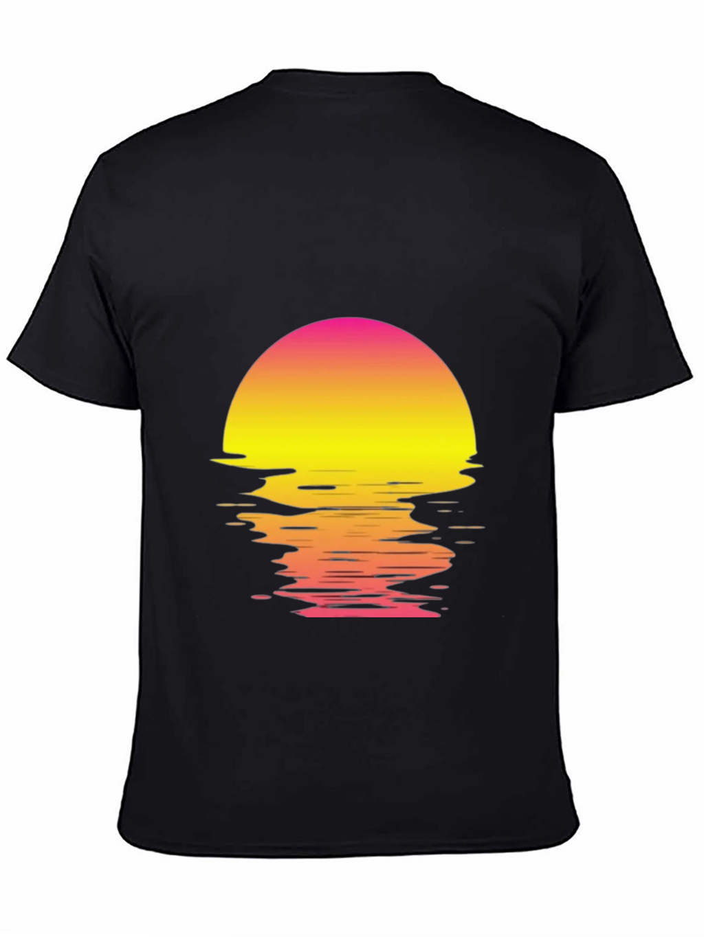 Retro Sunset Graphic T-Shirt - Black