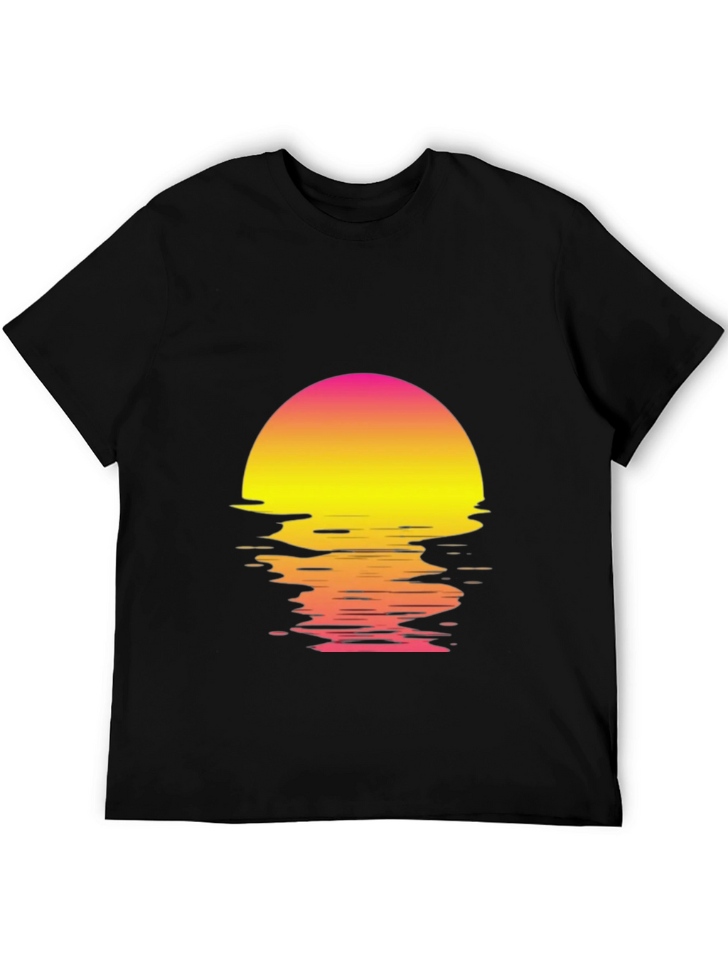 Retro Sunset Graphic T-Shirt - Black
